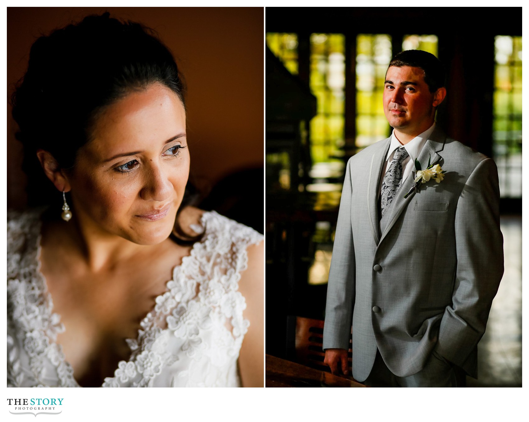 bride and groom portraits at Skaneateles wedding