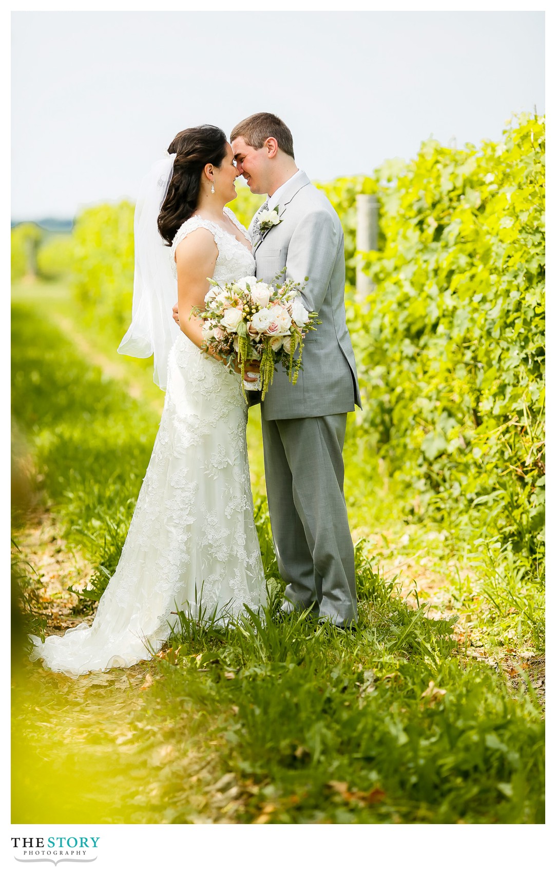 wedding photos in vineyard at Anyela's in Skaneateles