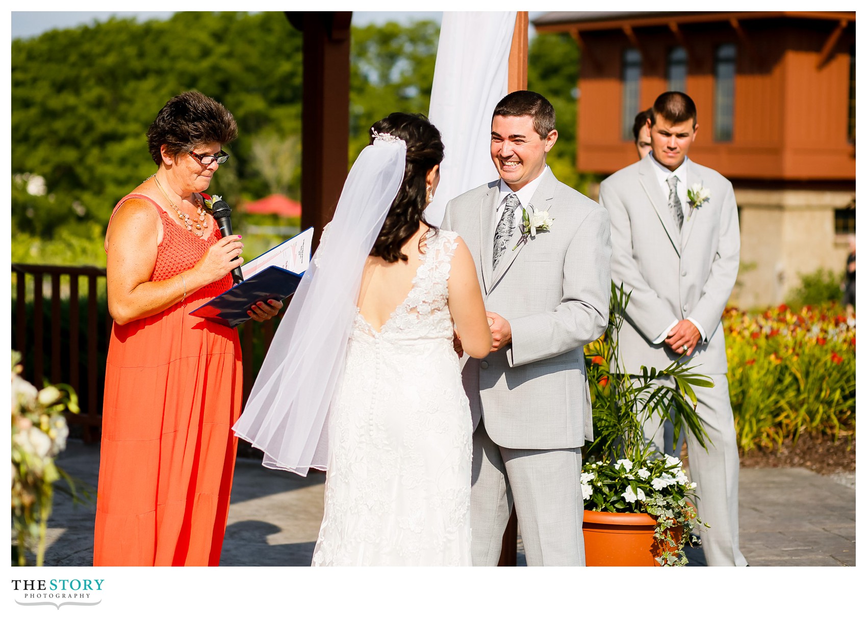 outdoor wedding ceremony in Skaneateles at Anyela's