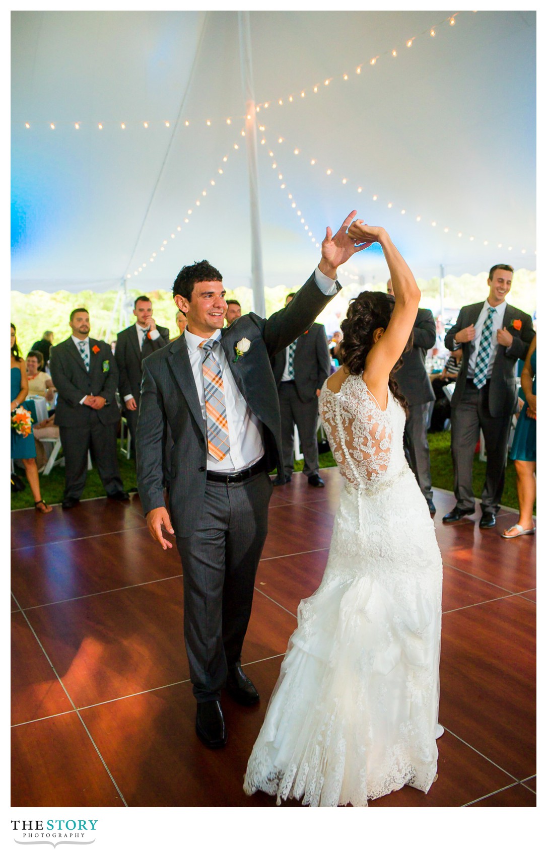 first dance at tent wedding in cazenovia