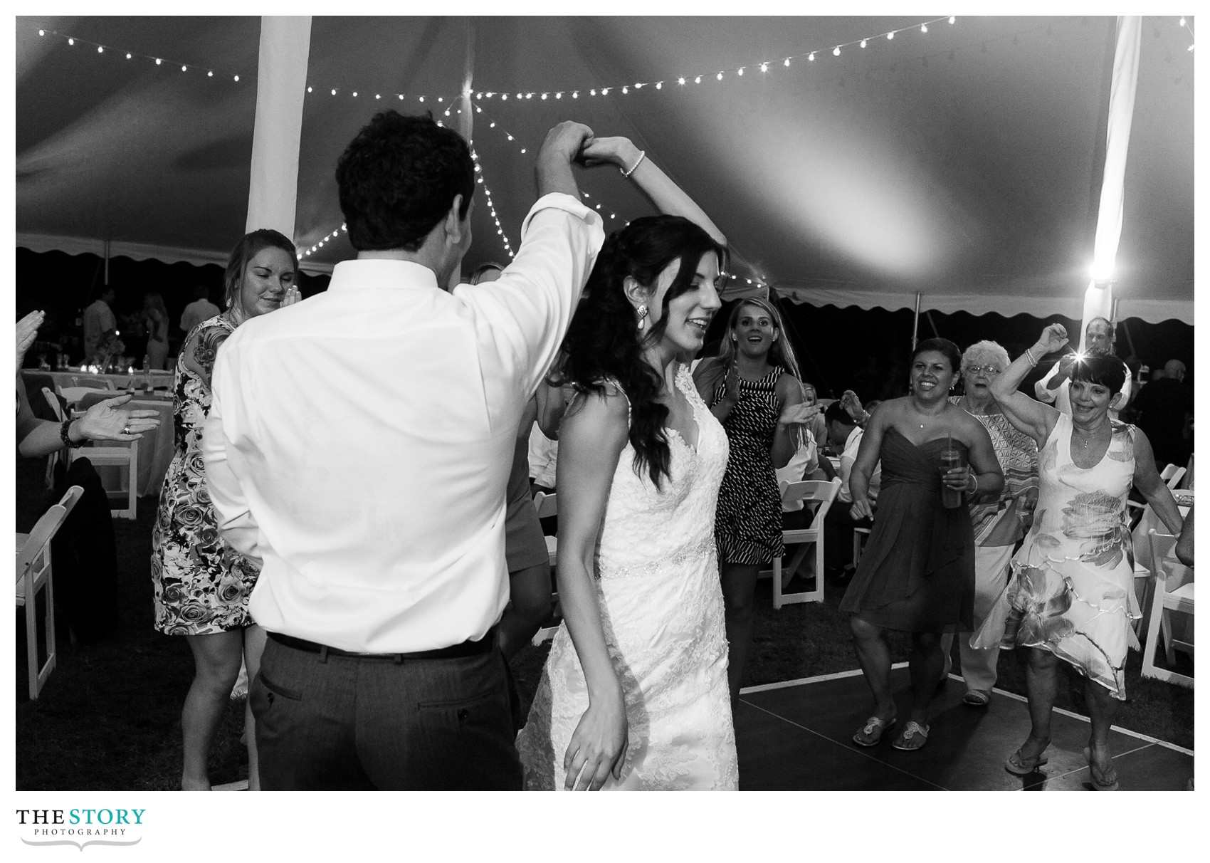 bride and groom dancing at cazenovia wedding