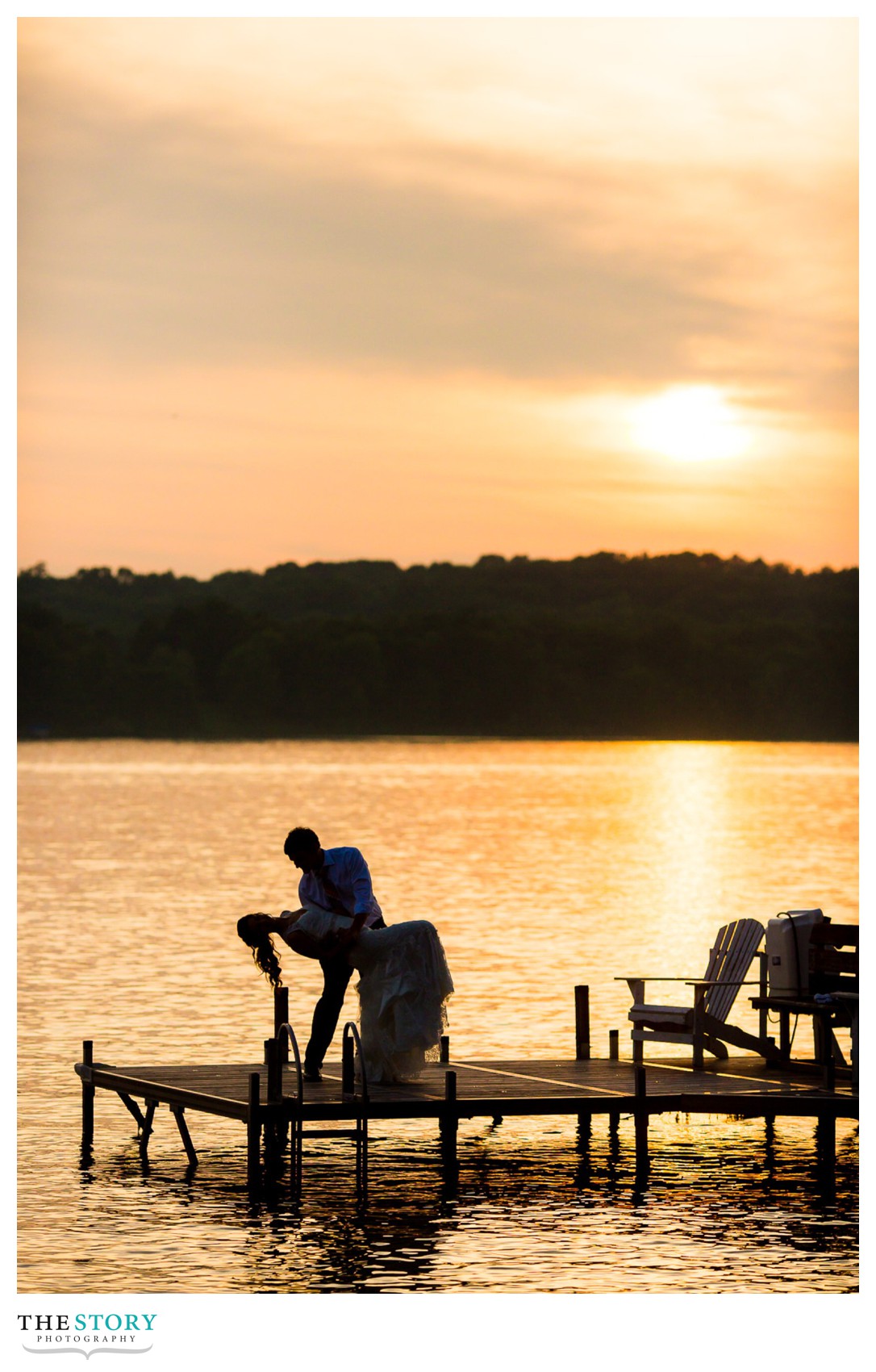 sunset wedding photos on cazenovia lake