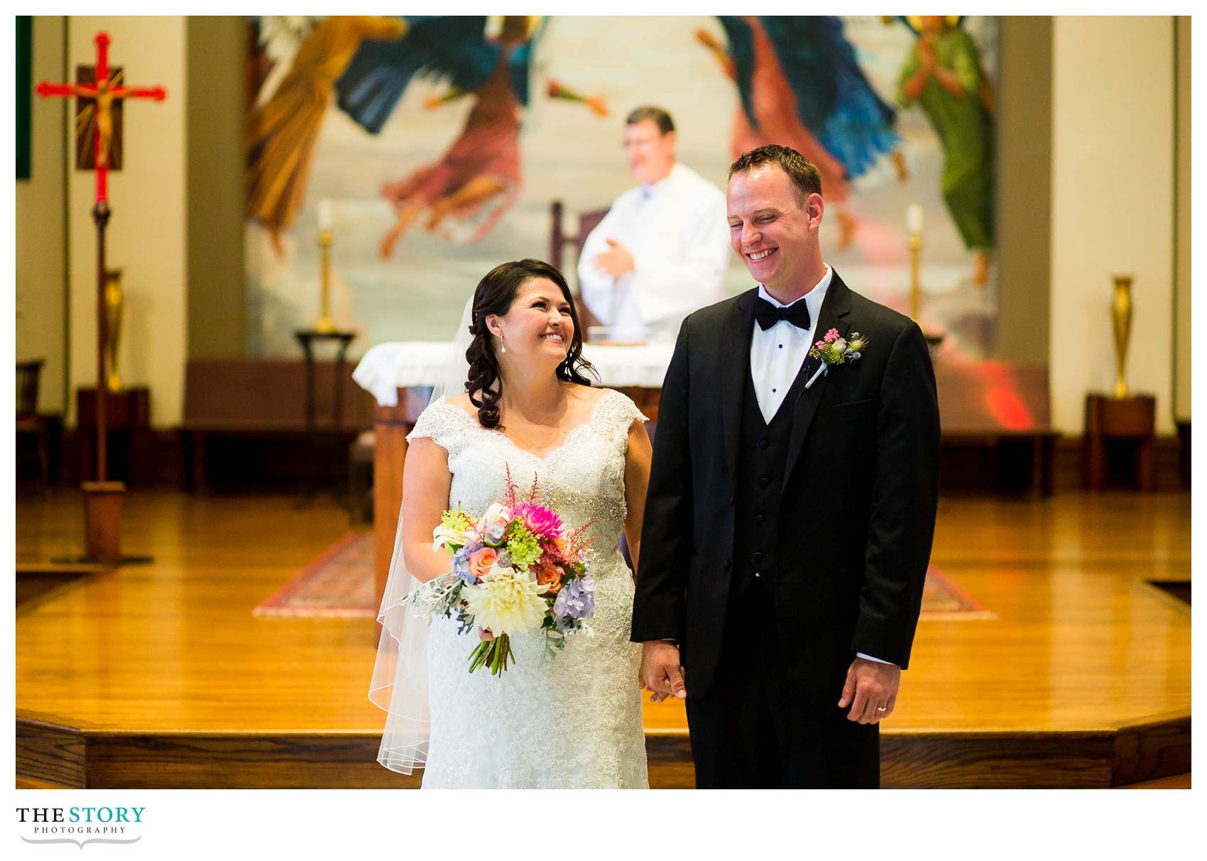 wedding ceremony at St. Mary's Auburn