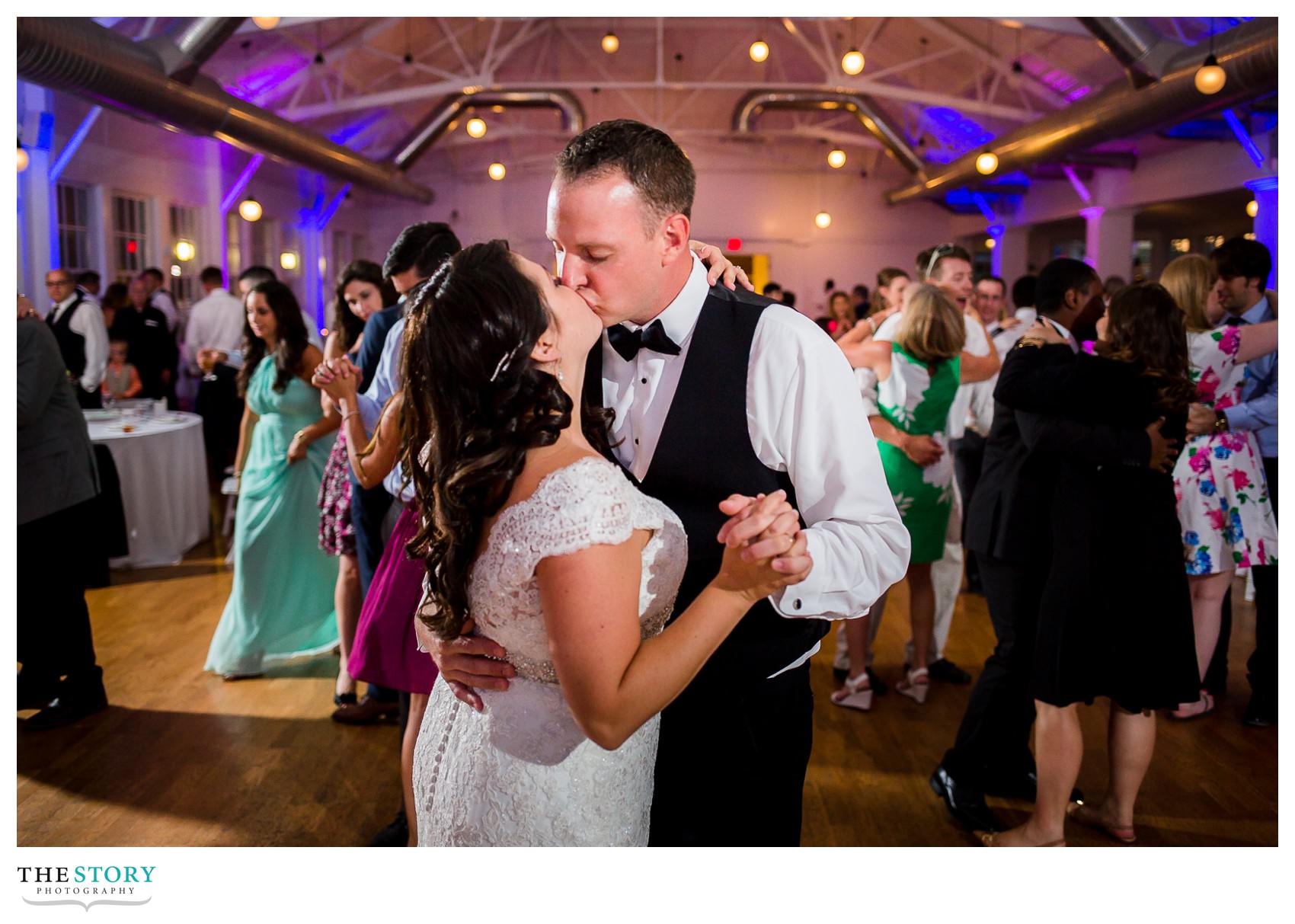 bride and groom dance at Auburn, NY wedding reception