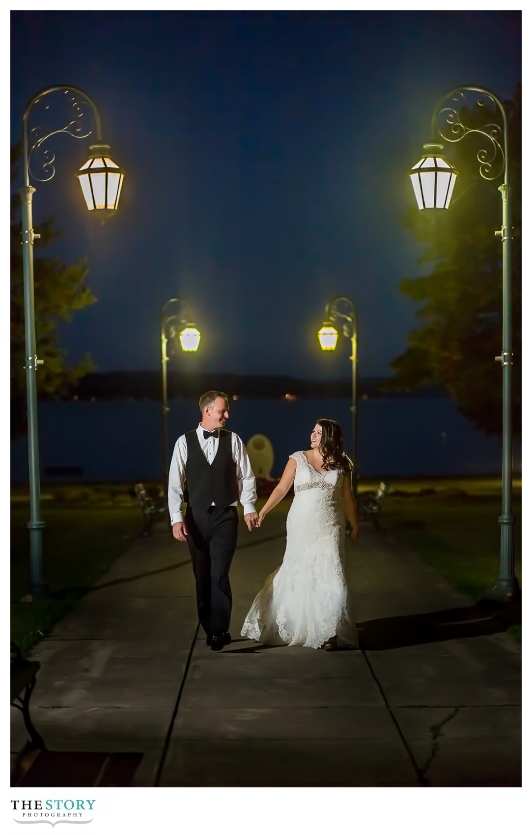 emerson park wedding photos at night
