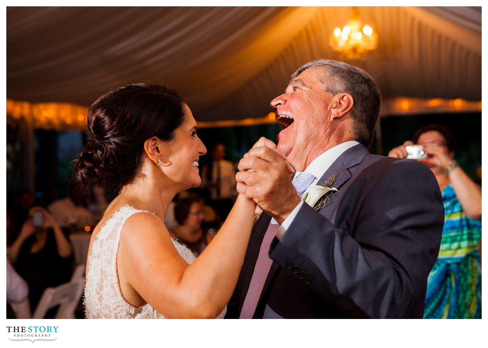 father and daughter dance at mirbeau wedding reception