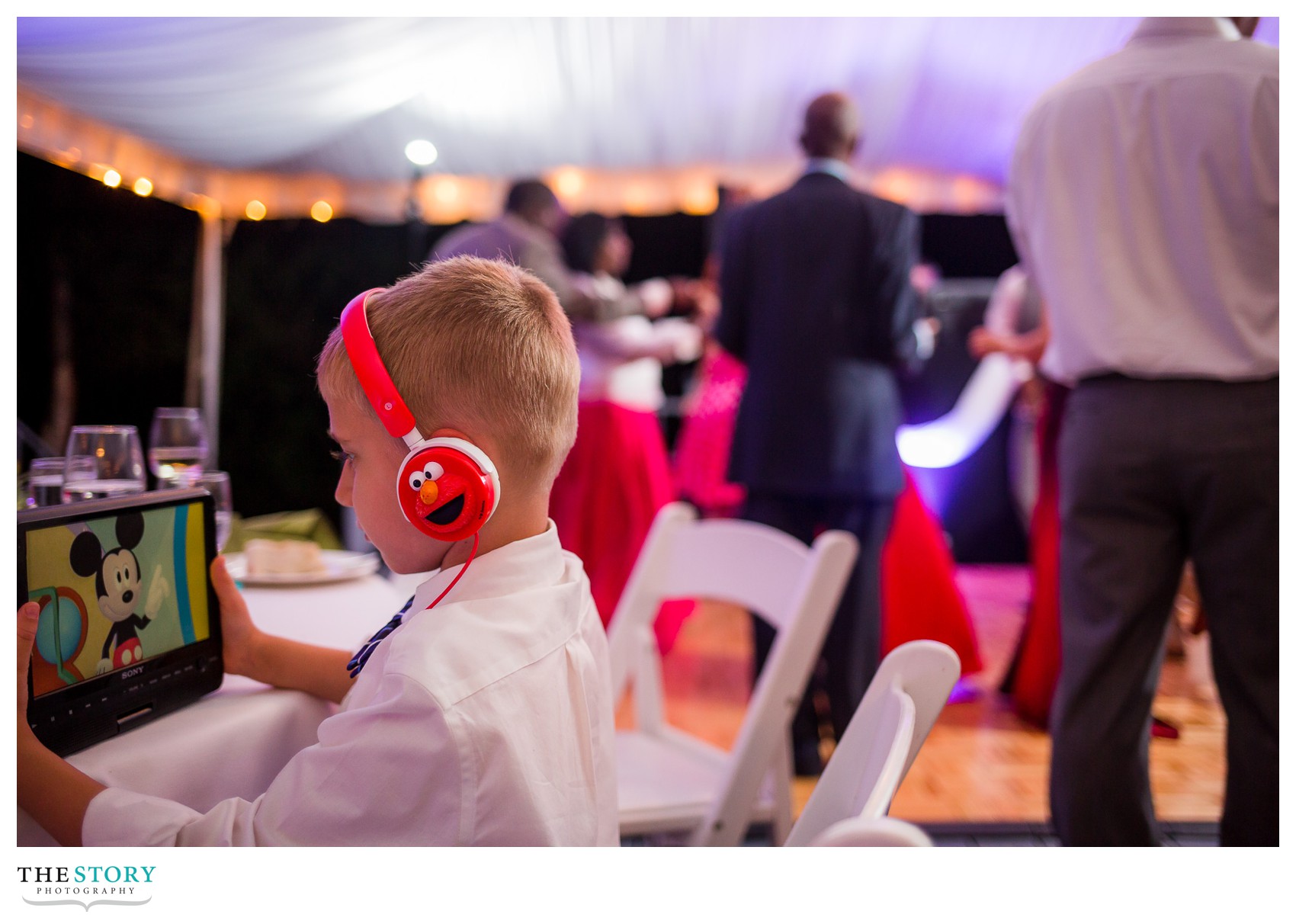 young boy's entertainment during wedding reception at mirbeau