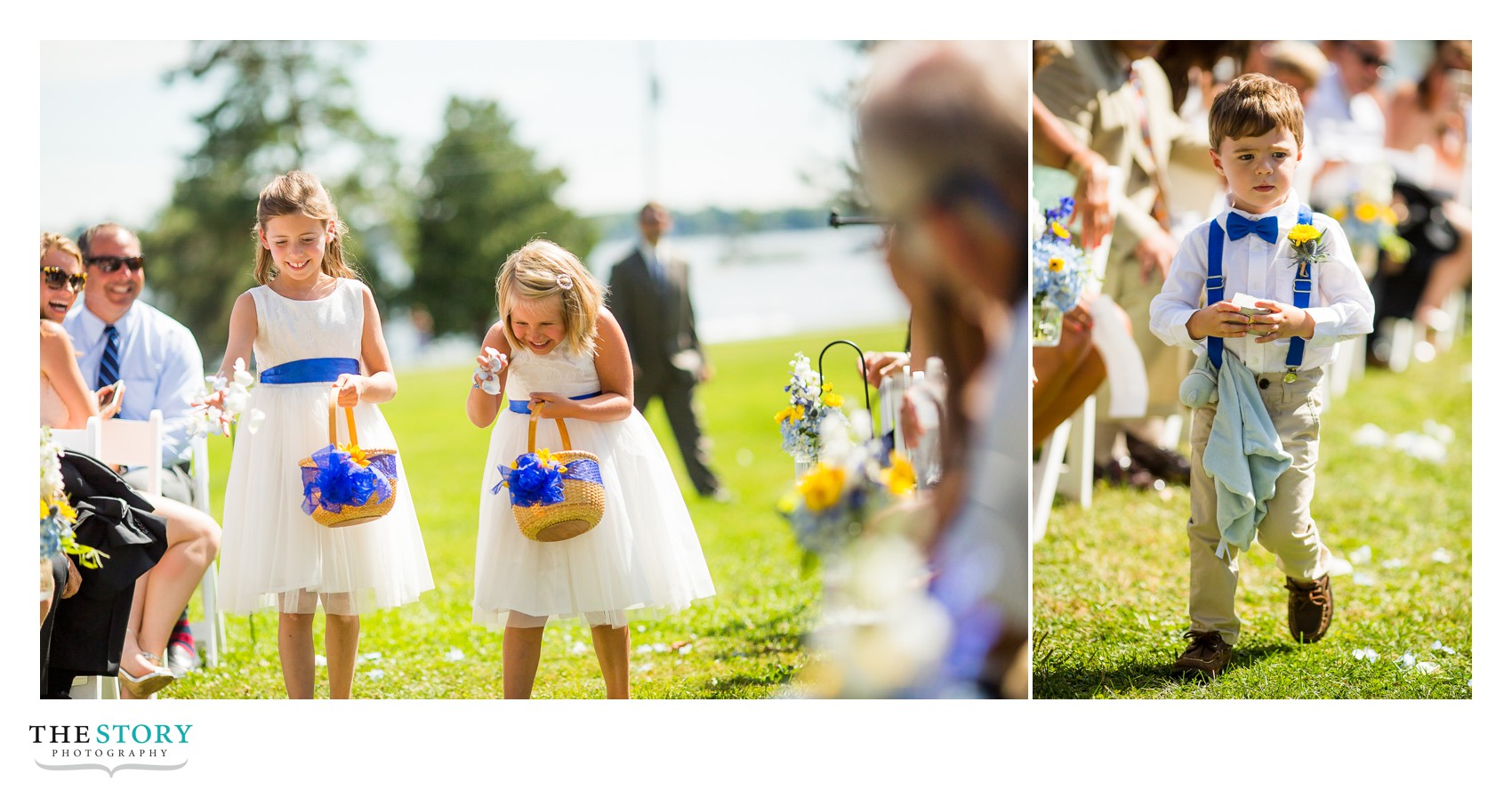 flower girl and ring bearer at Thousand Islands Park wedding ceremony