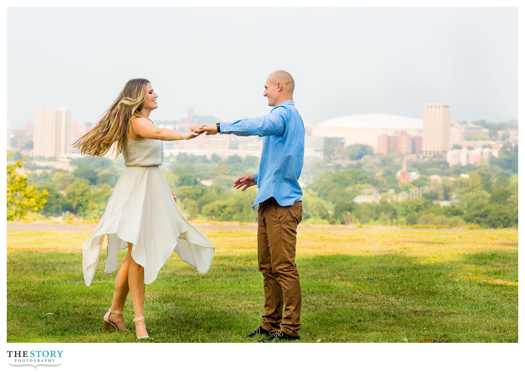 syracuse engagement photography with carrier dome