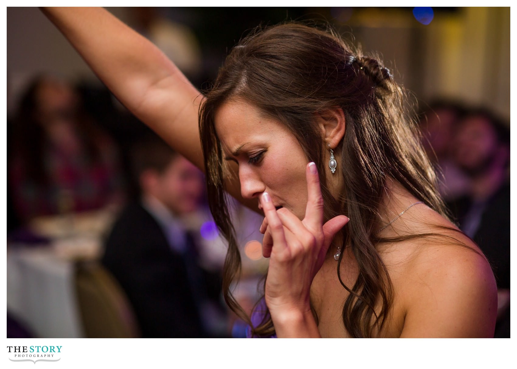 bridesmaid dancing at genesee grande wedding reception