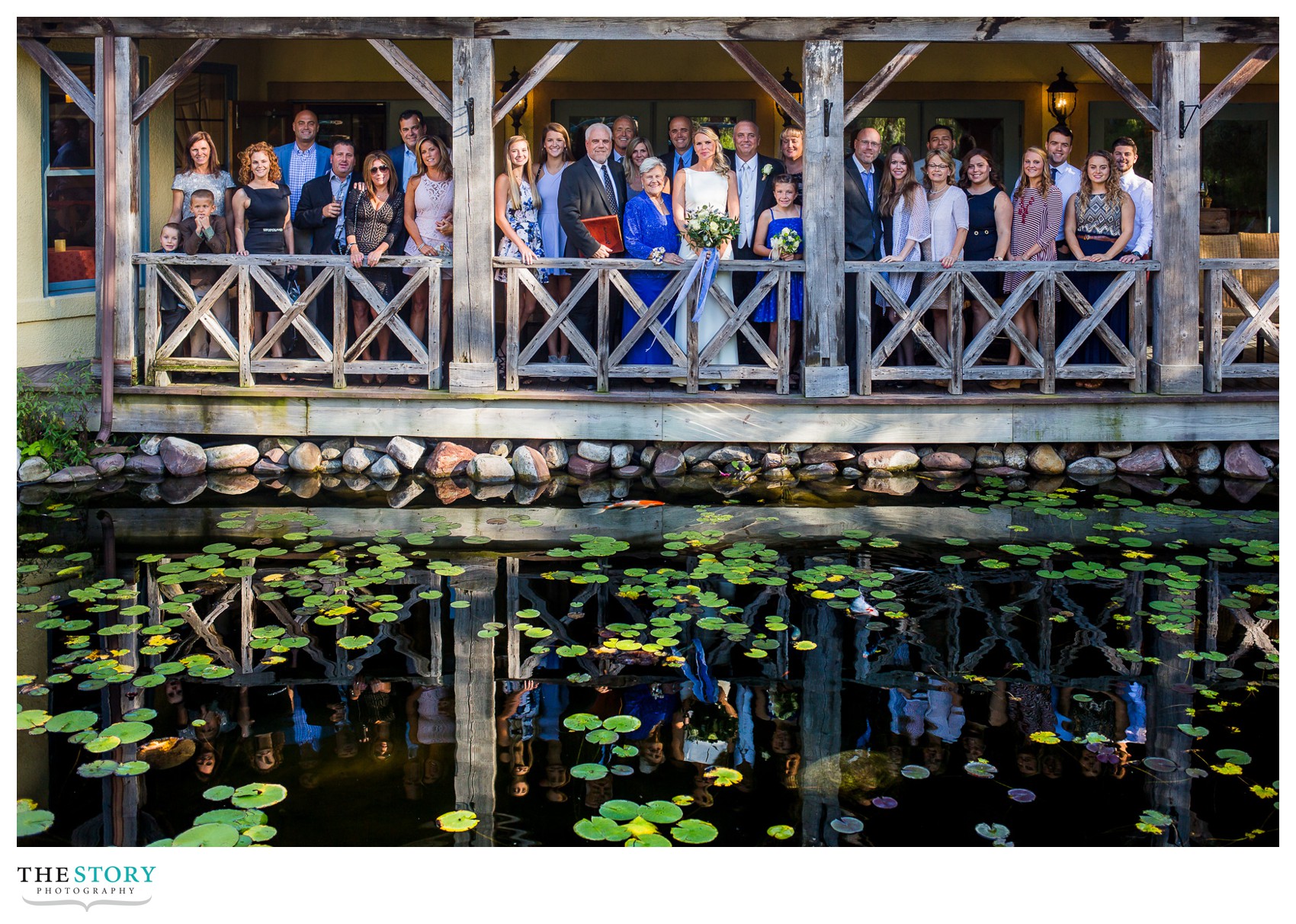 group photo ar mirbeau spa wedding