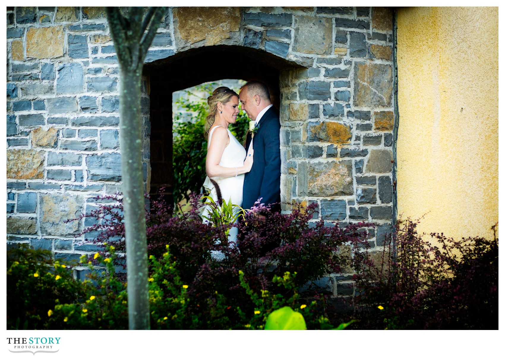 bride and groom wedding portraits at Mirbeau