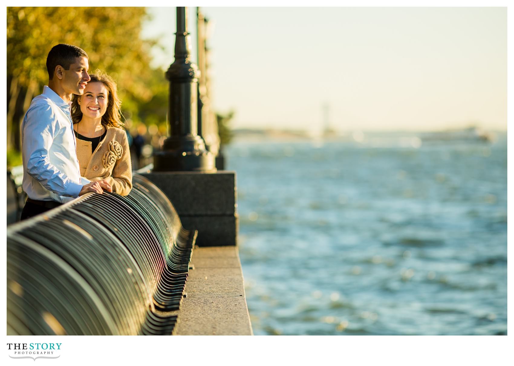 Engagement photos on Hudson River Greenway