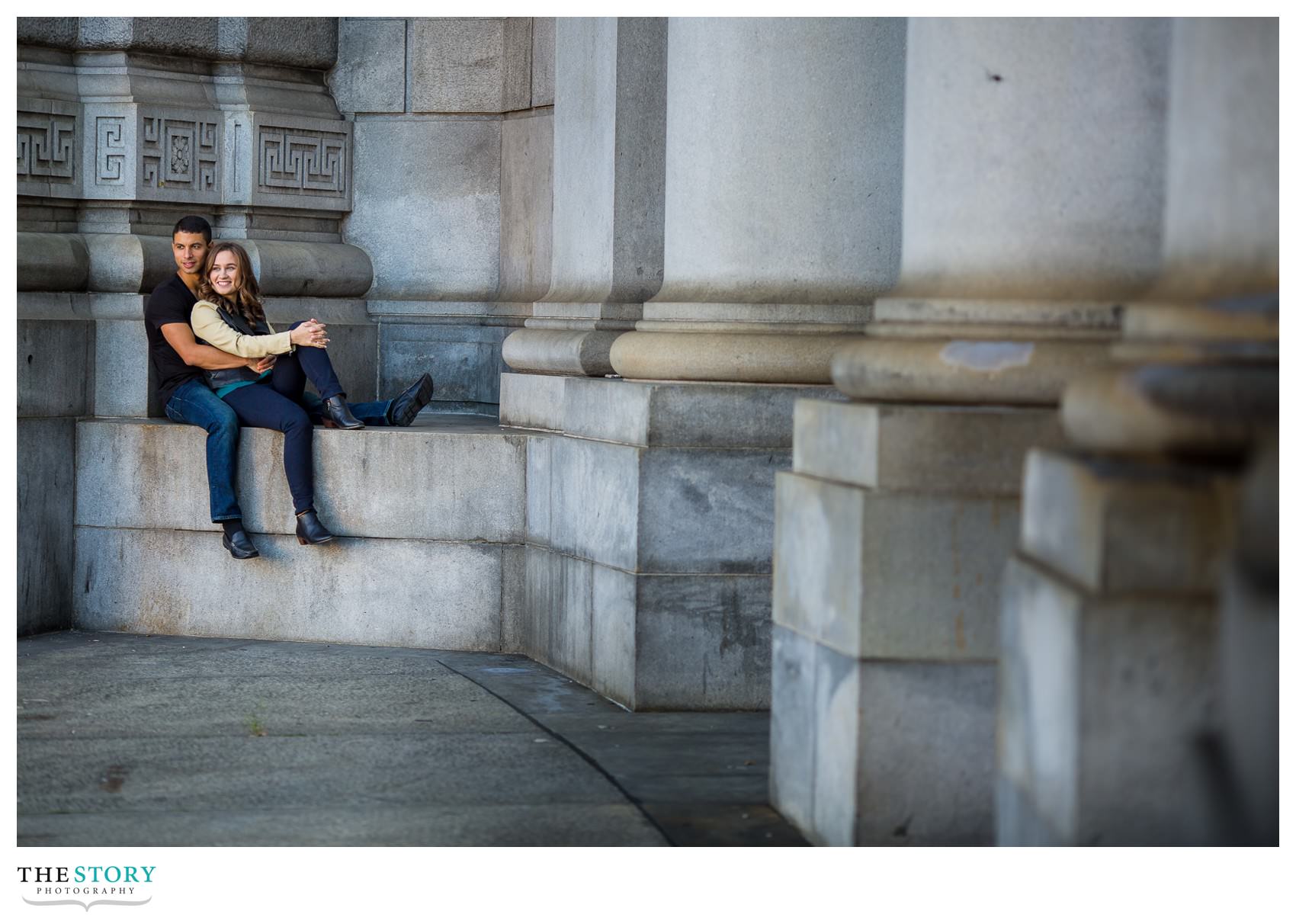 engagement photos at Manhattan Bridge