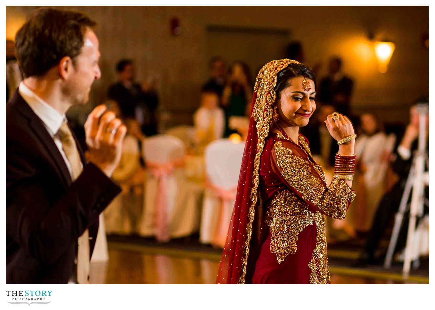 choreographed first dance at Rochester wedding reception