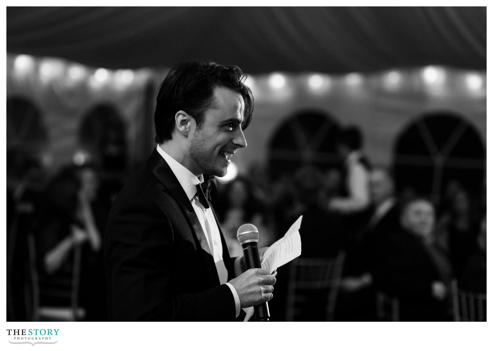 best man speech at Onondaga c.c. tent wedding