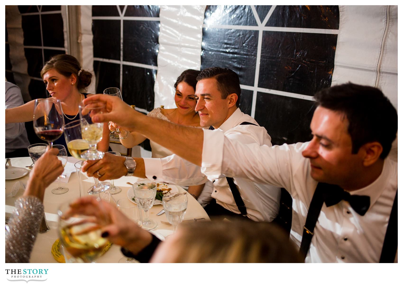 toasting for best man speech at Onondaga Country Club