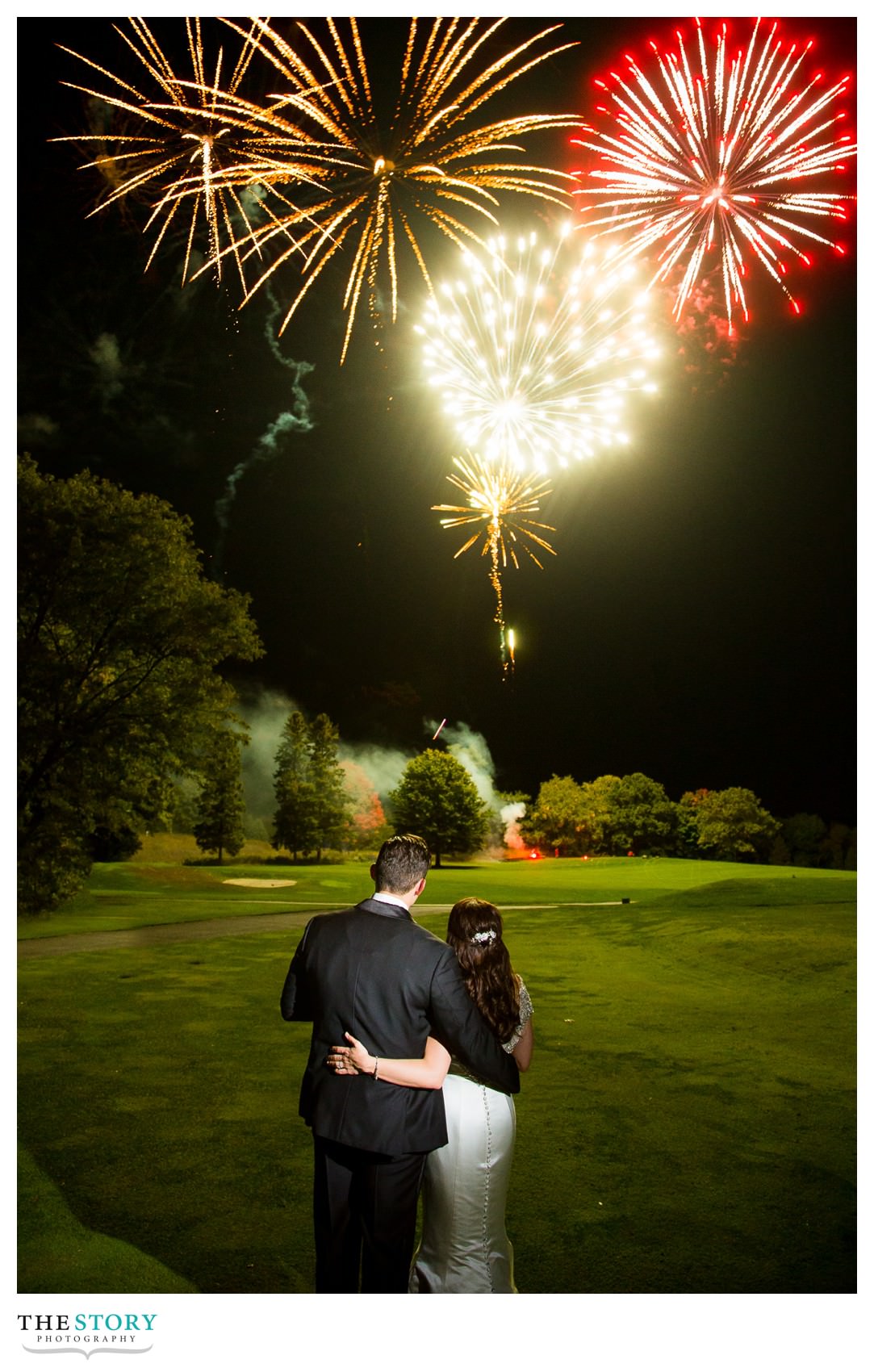 fireworks at Onondaga Country Club wedding