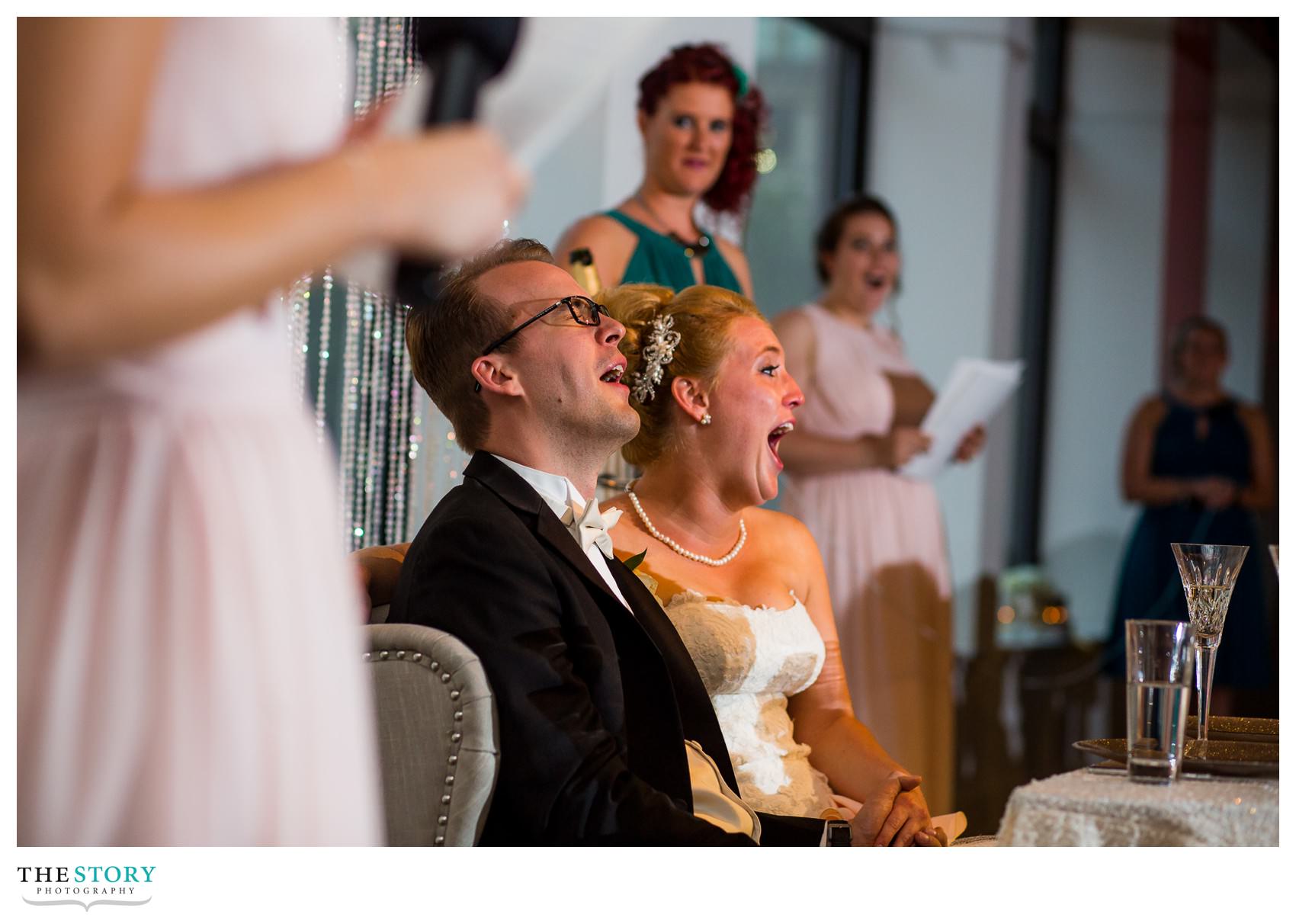 reactions to maid of honor speech at Sky Armory reception