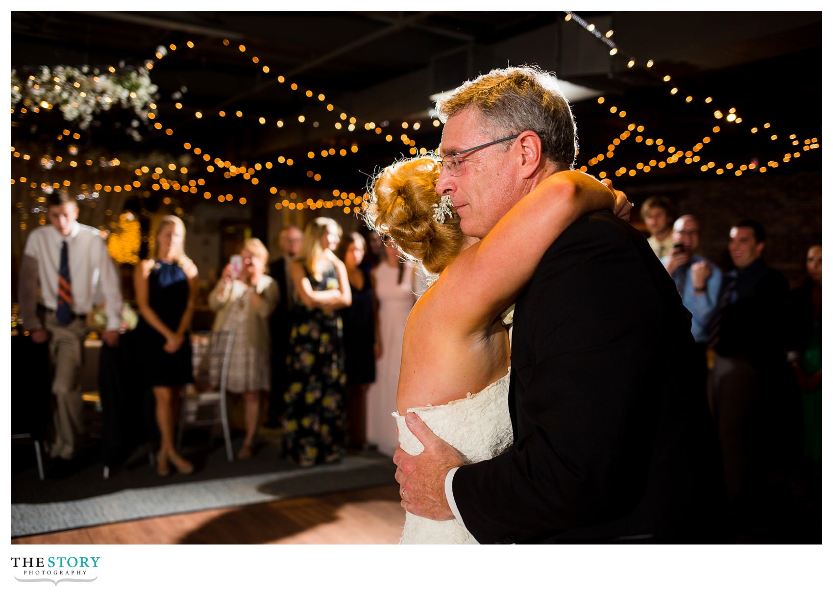 bride and father dance at Sky Armory wedding
