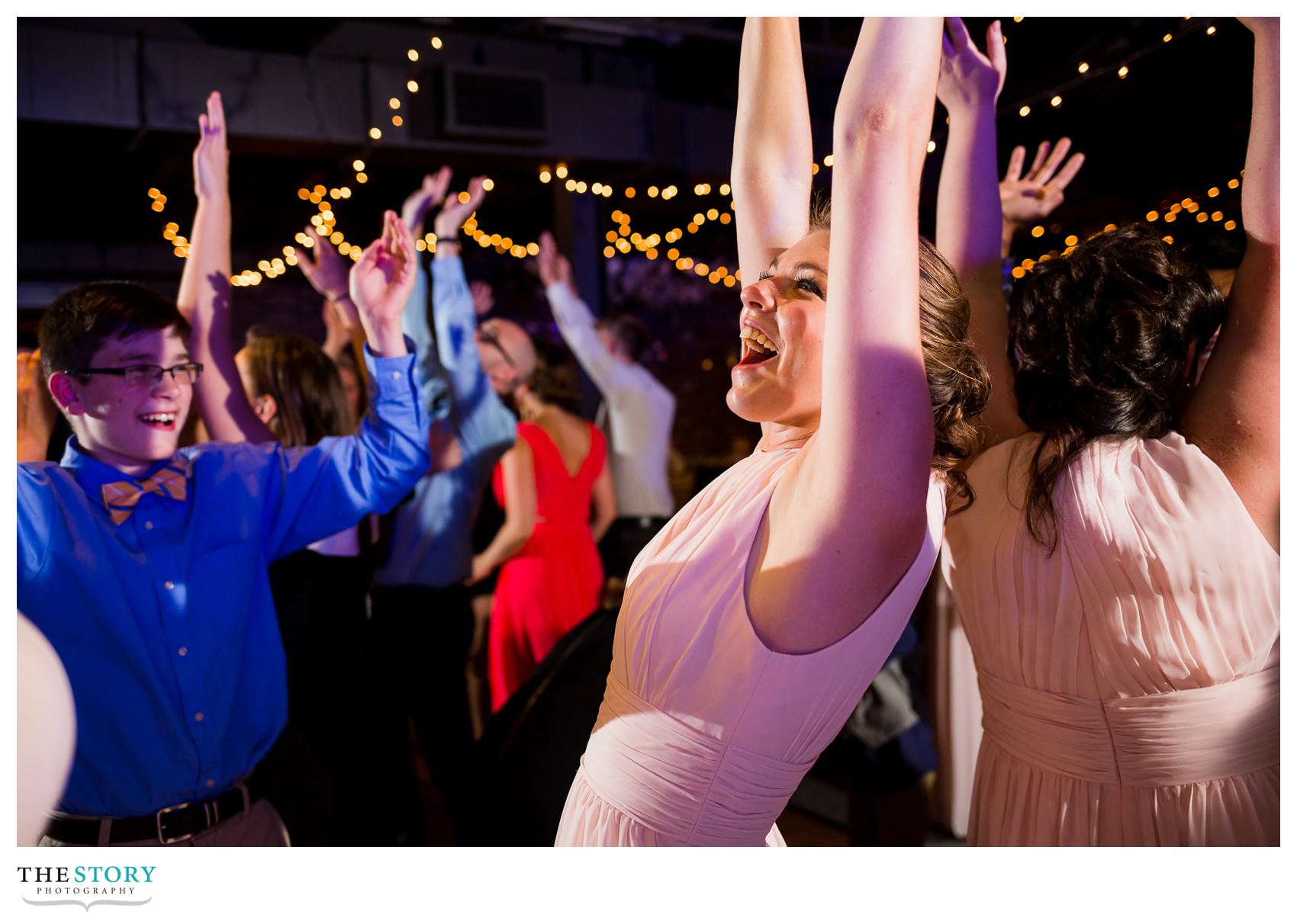 wedding reception in Syracuse at Sky Armory