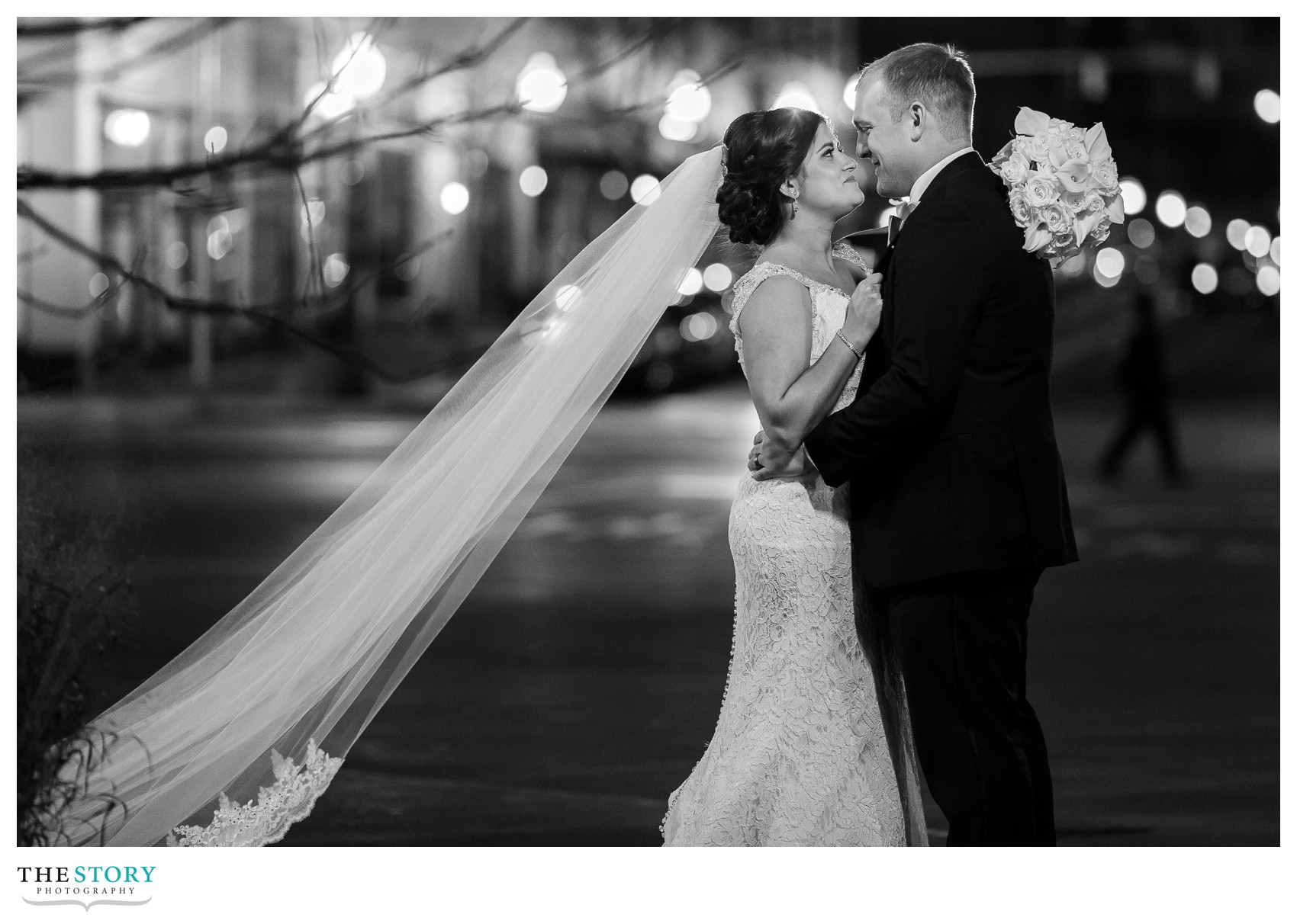 night wedding photos in Armory Square