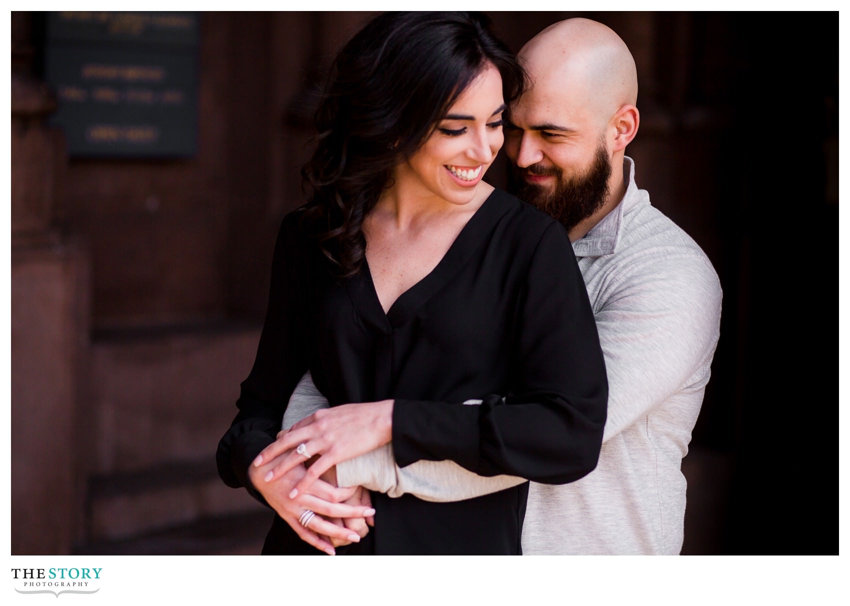 copley square Boston engagement photo