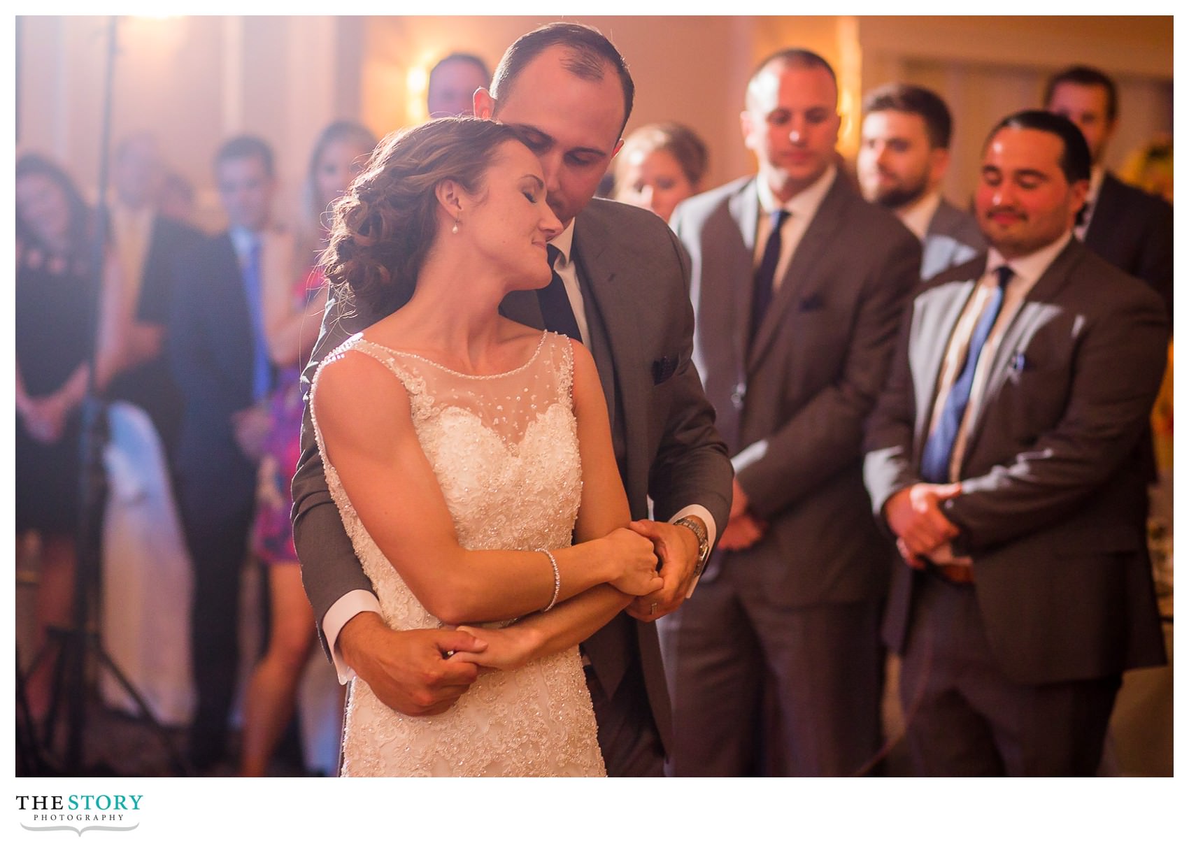 first dance at Queensbury, NY wedding reception at Hiland Park