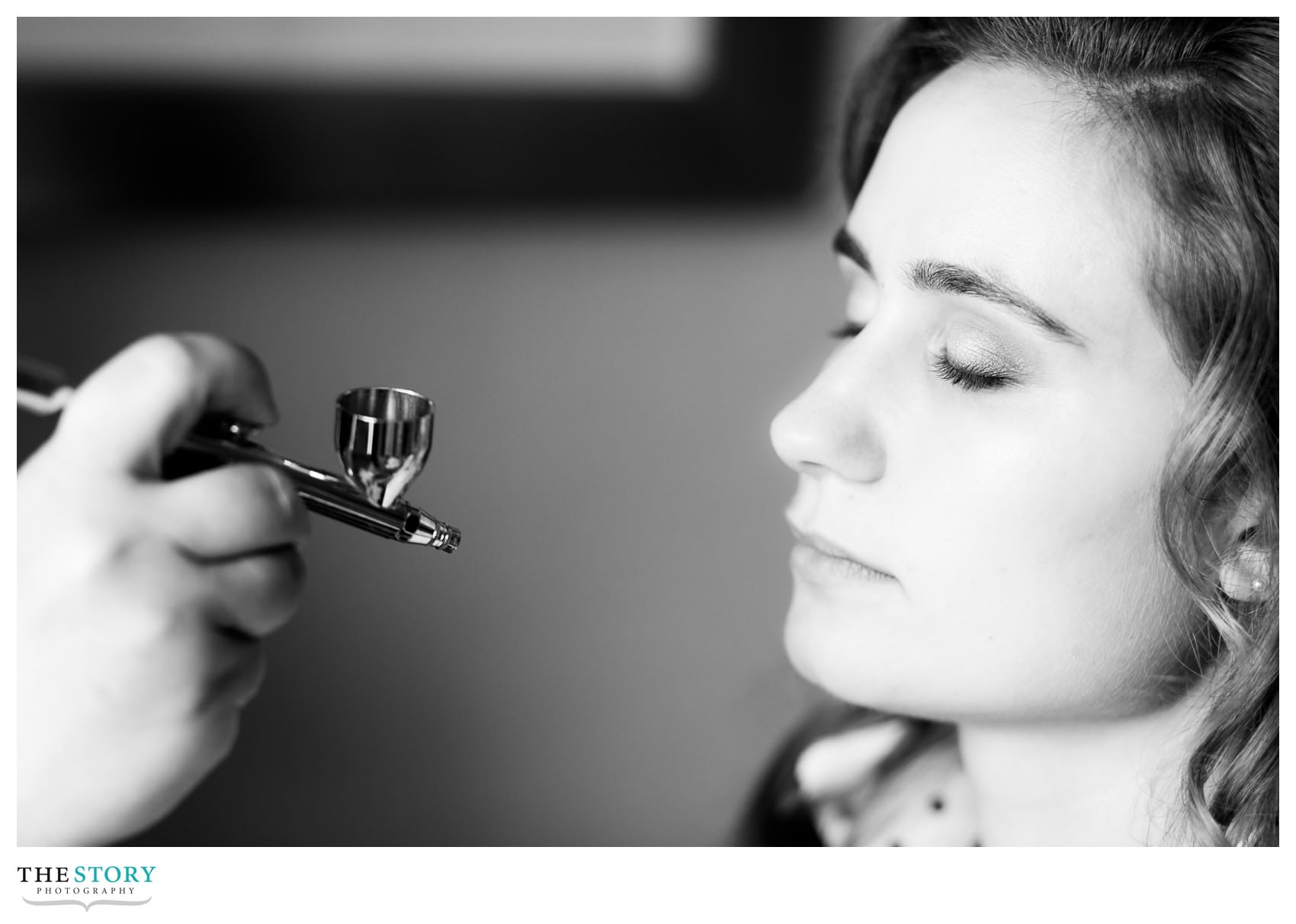 bride getting ready for wedding day at Statler Hotel