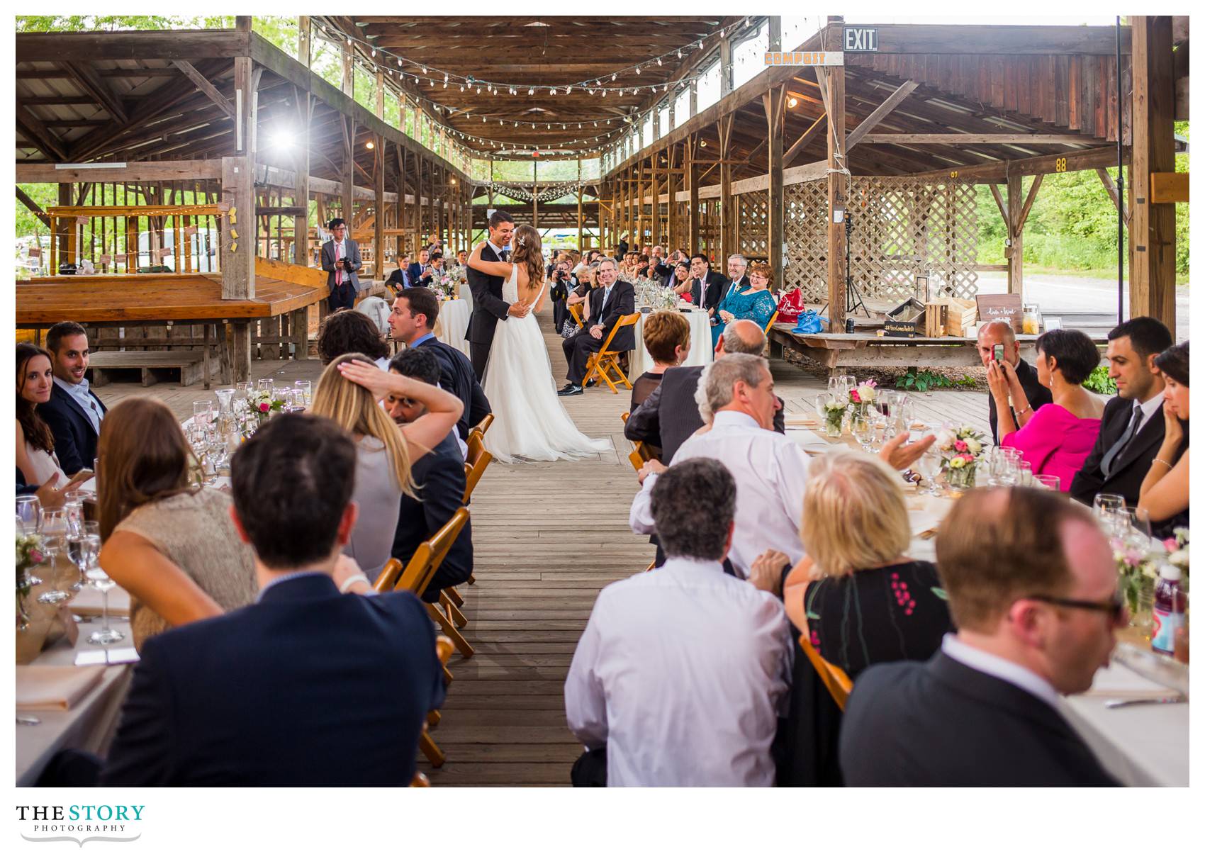 first dance at Ithaca Farmers Market wedding reception