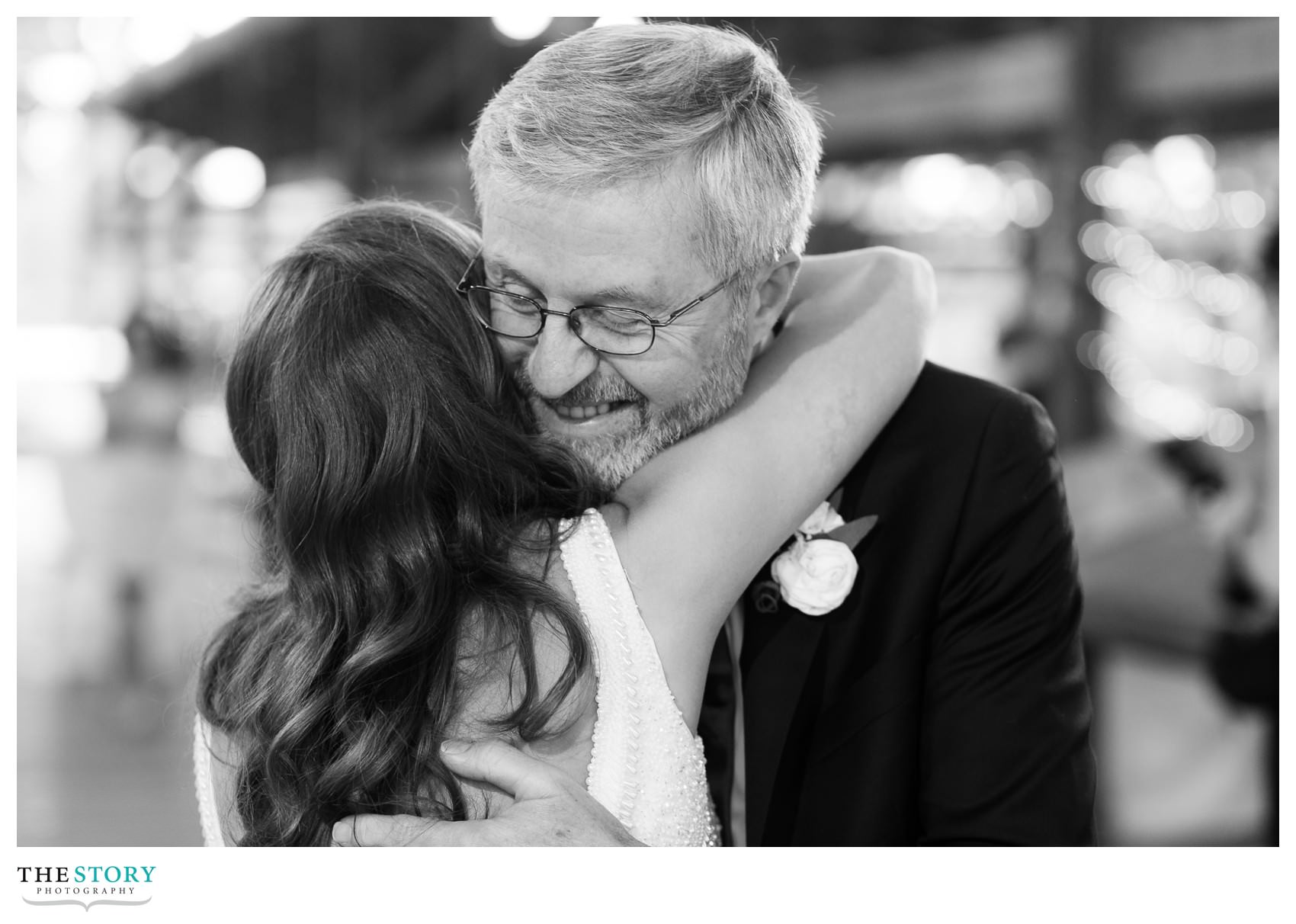 bride and her father dance at Farmers Market in Ithaca