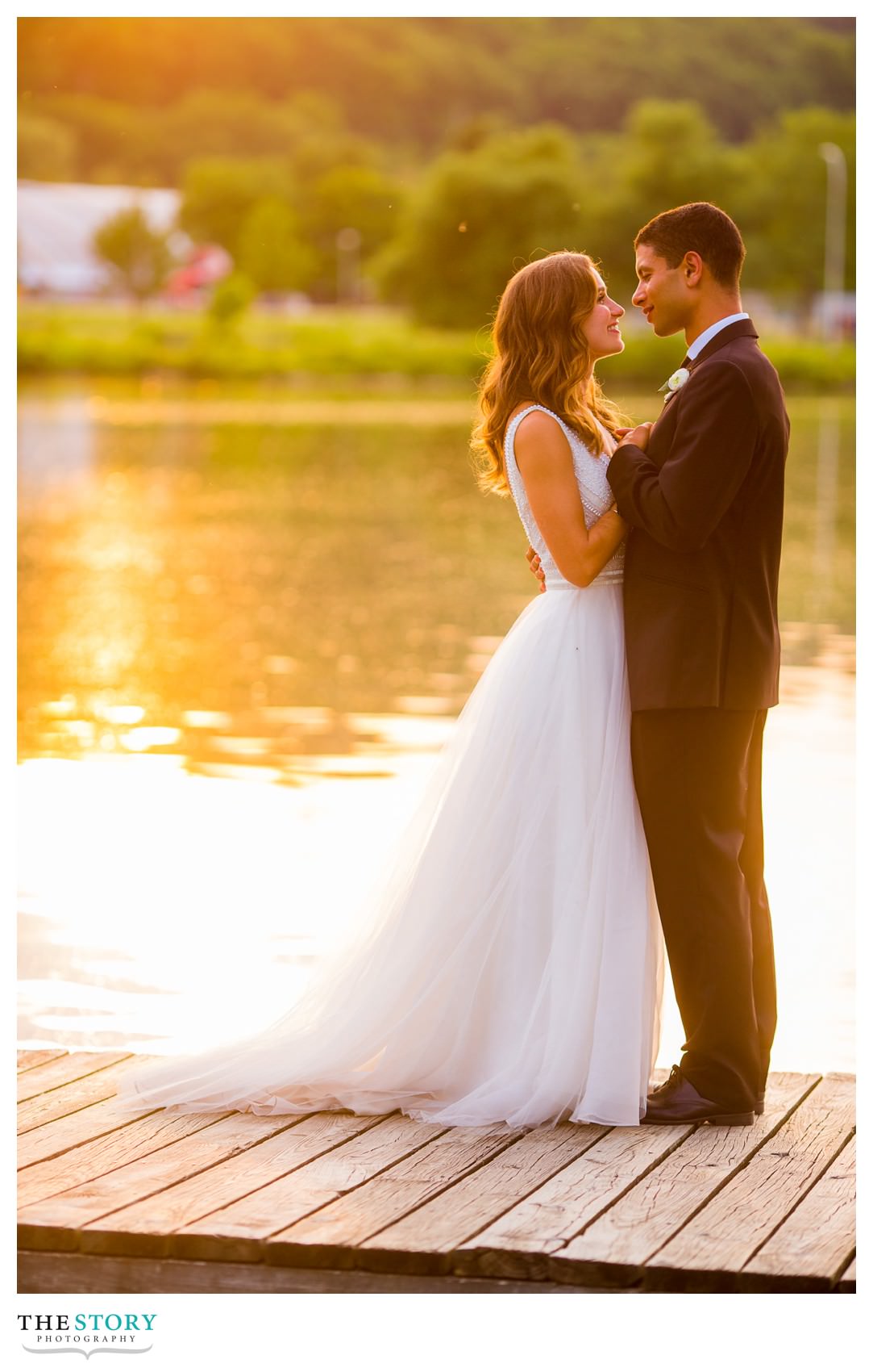 sunset wedding photos at Ithaca Farmers Market