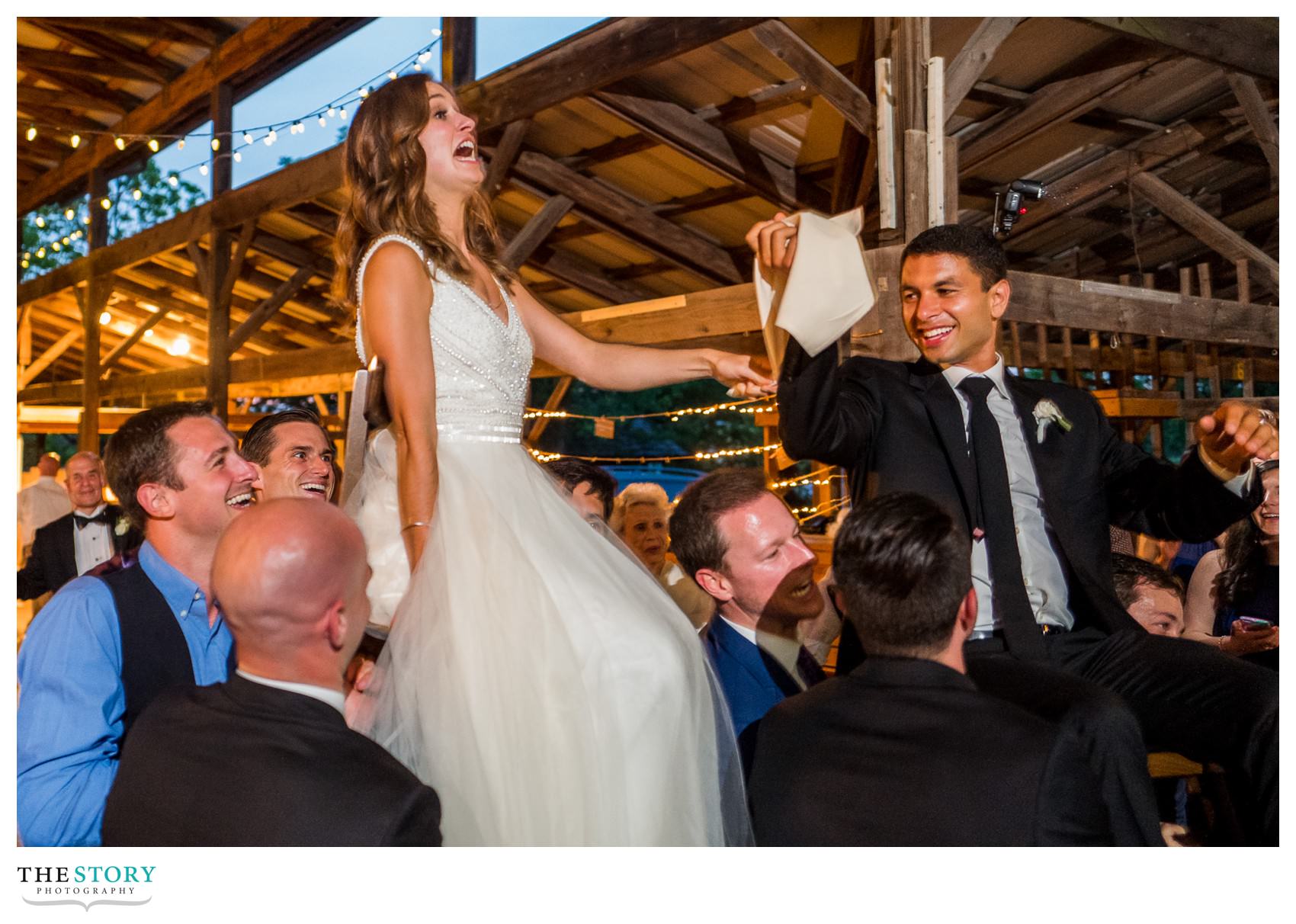 wedding hora at Ithaca Farmers Market reception