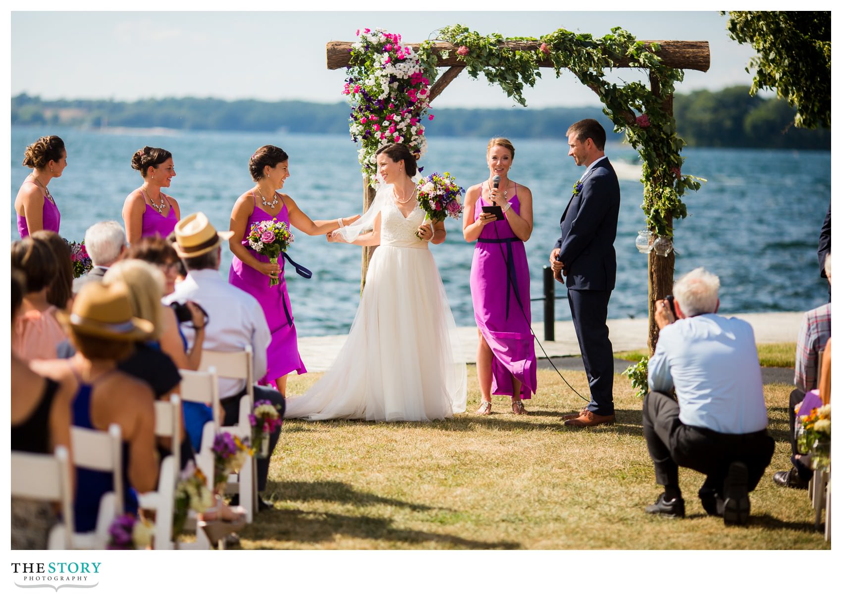 outdoor wedding ceremony on St. Lawrence River in Clayton, NY