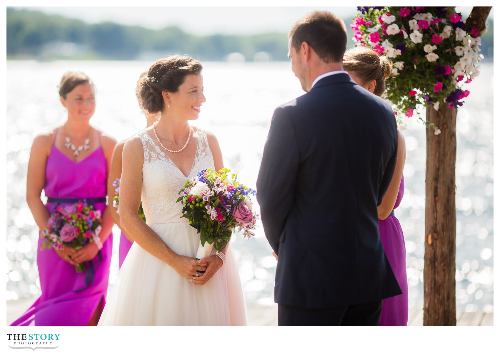 wedding ceremony photos at Antique Boat Museum