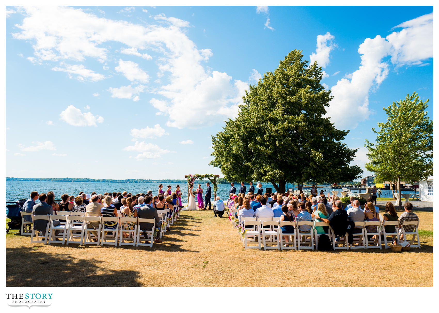 outdoor wedding on the river in Clayton, NY