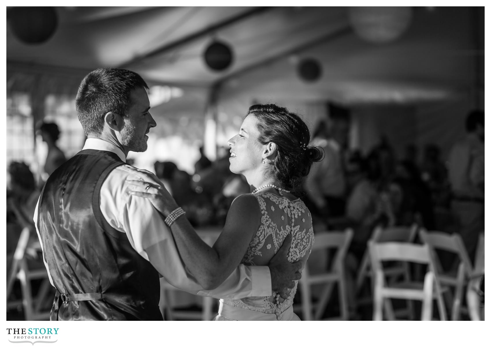 first dance at Antique Boat Museum wedding reception