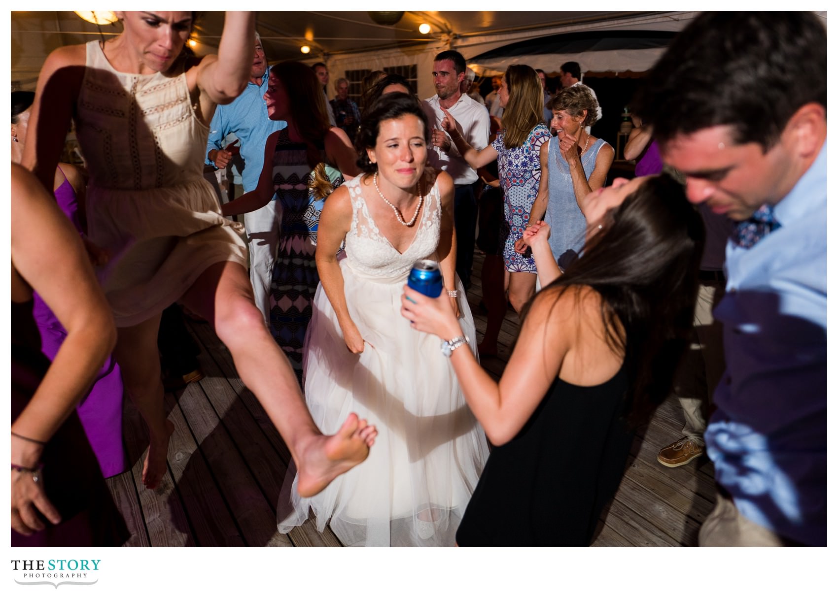 fun wedding reception at Antique Boat Museum