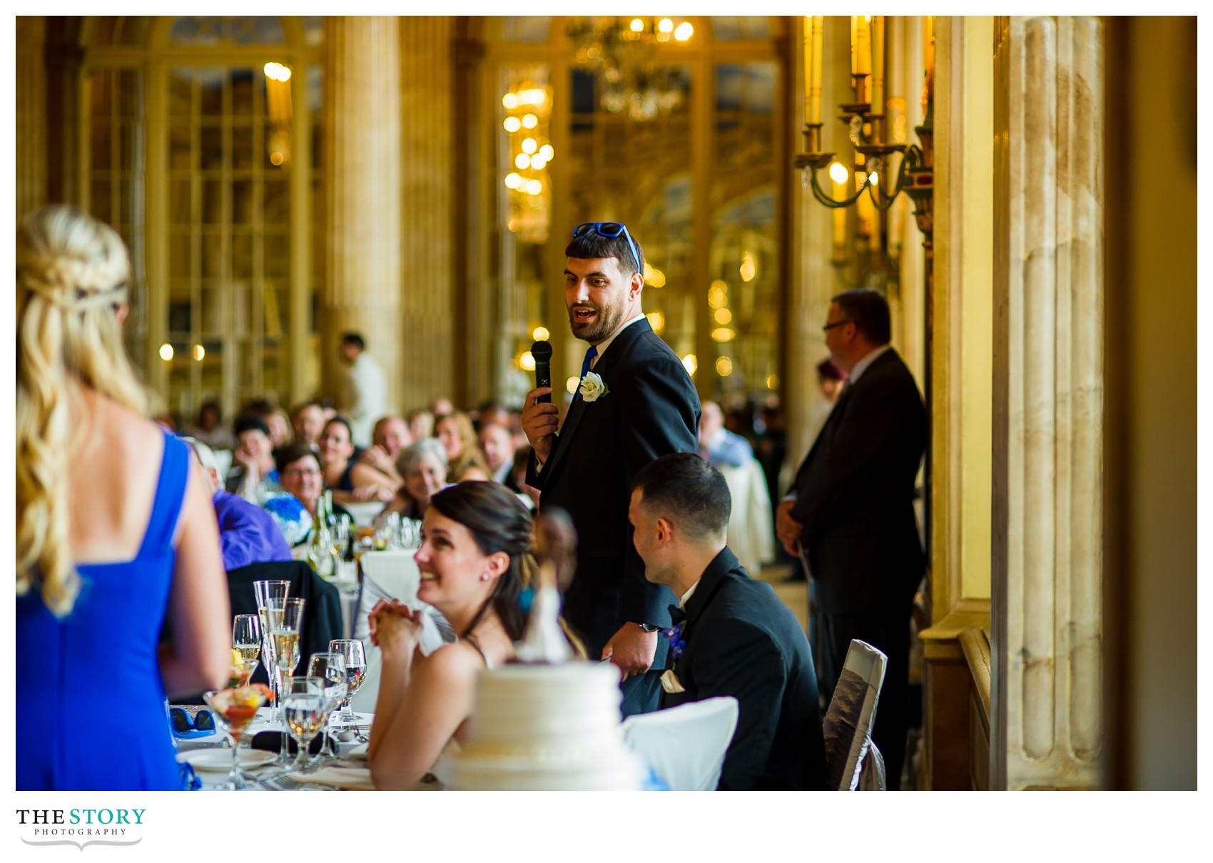 wedding speeches at Marriott Syracuse Downtown grand ballroom