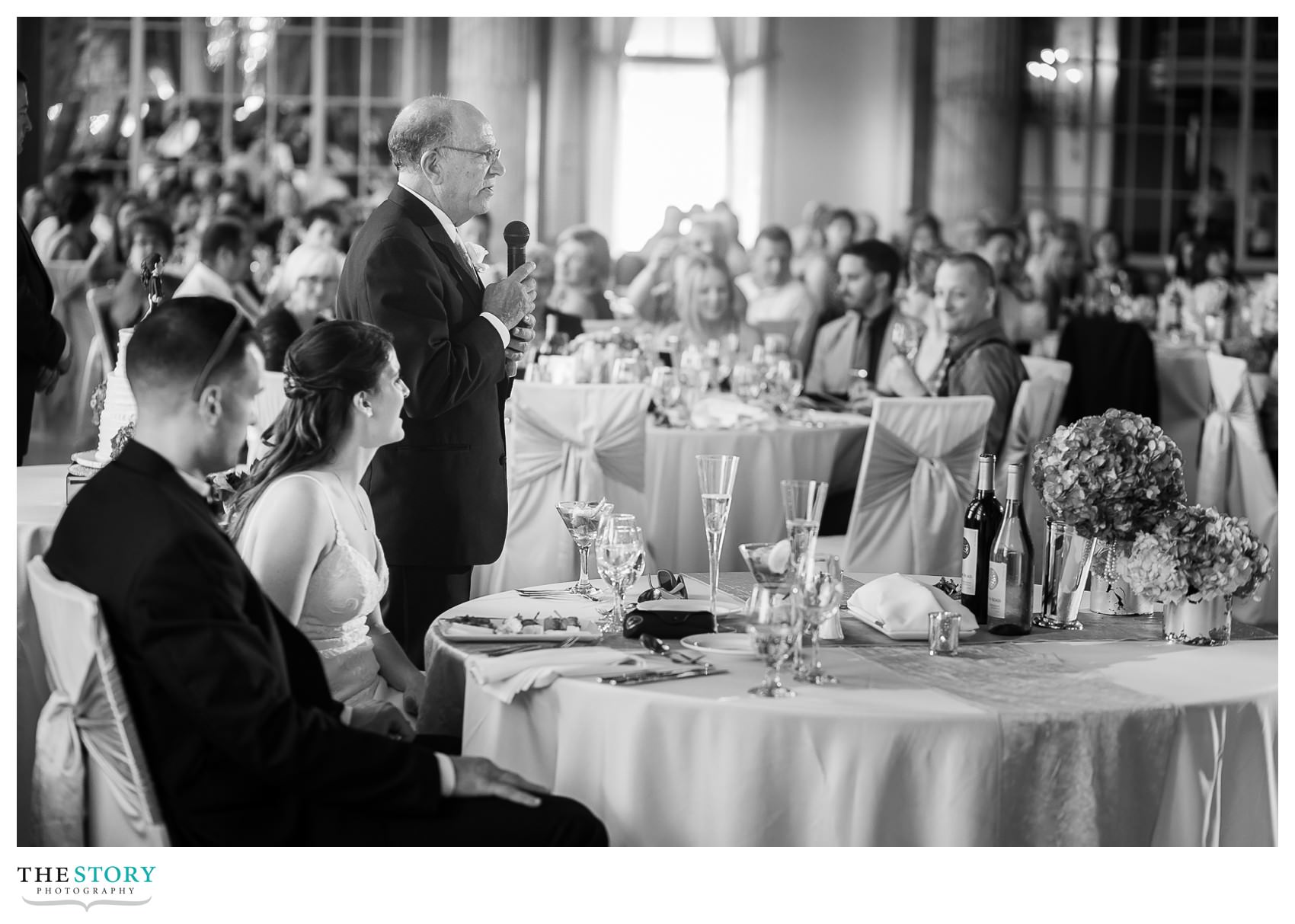 father of the bride speech at Marriott Syracuse Downtown grand ballroom wedding