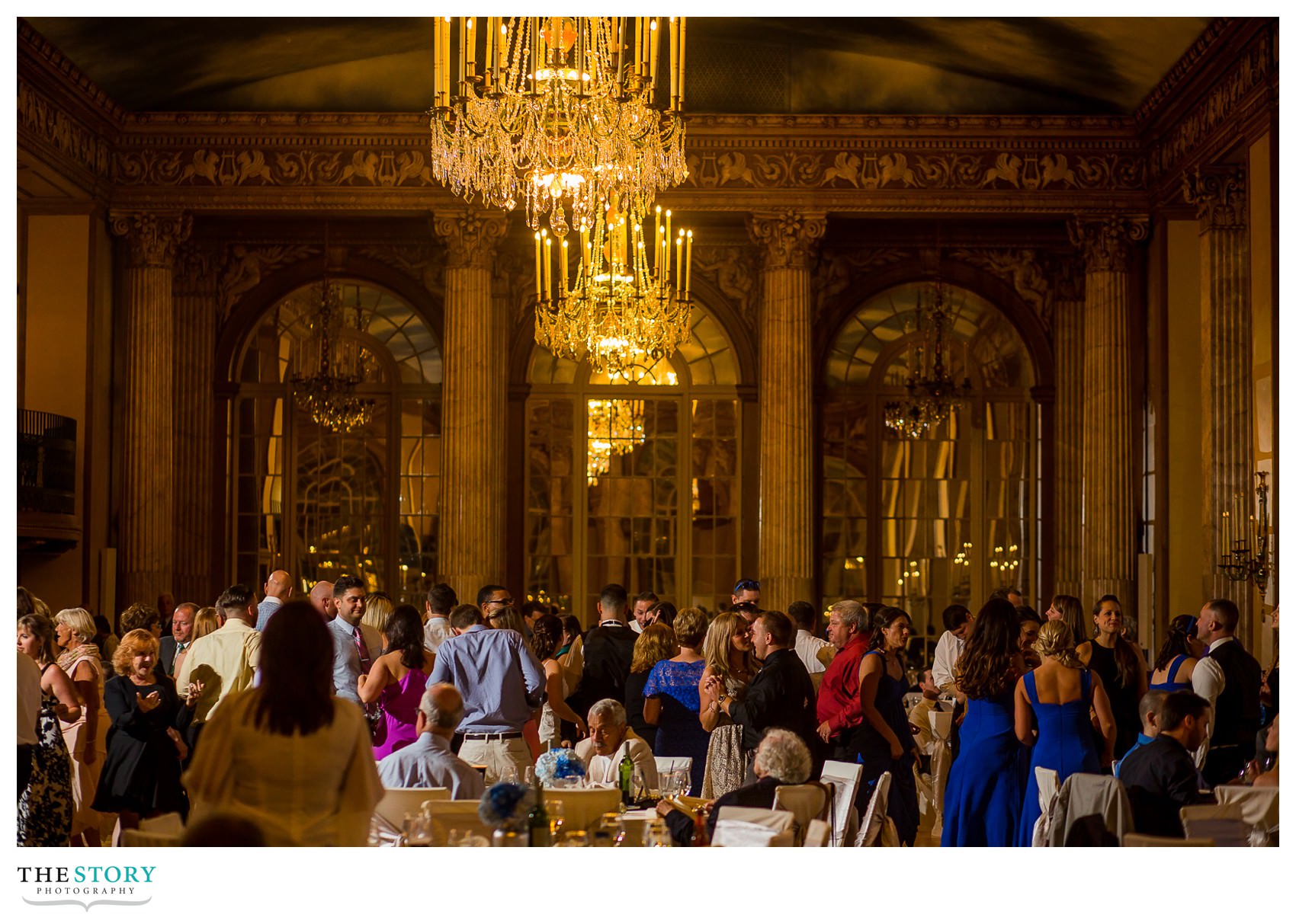 Marriott Syracuse Downtown ballroom wedding reception photography