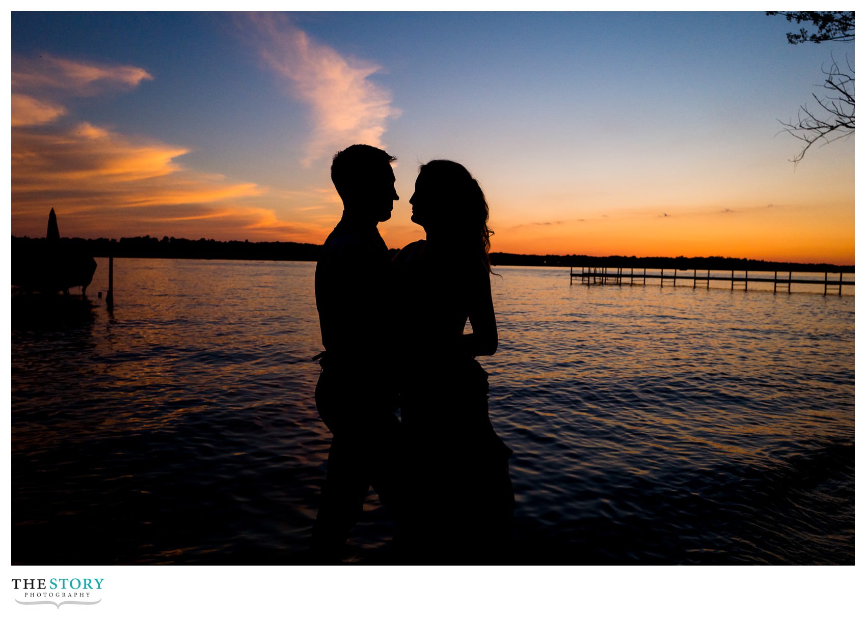 sunset silhouette photo on Skaneateles Lake 