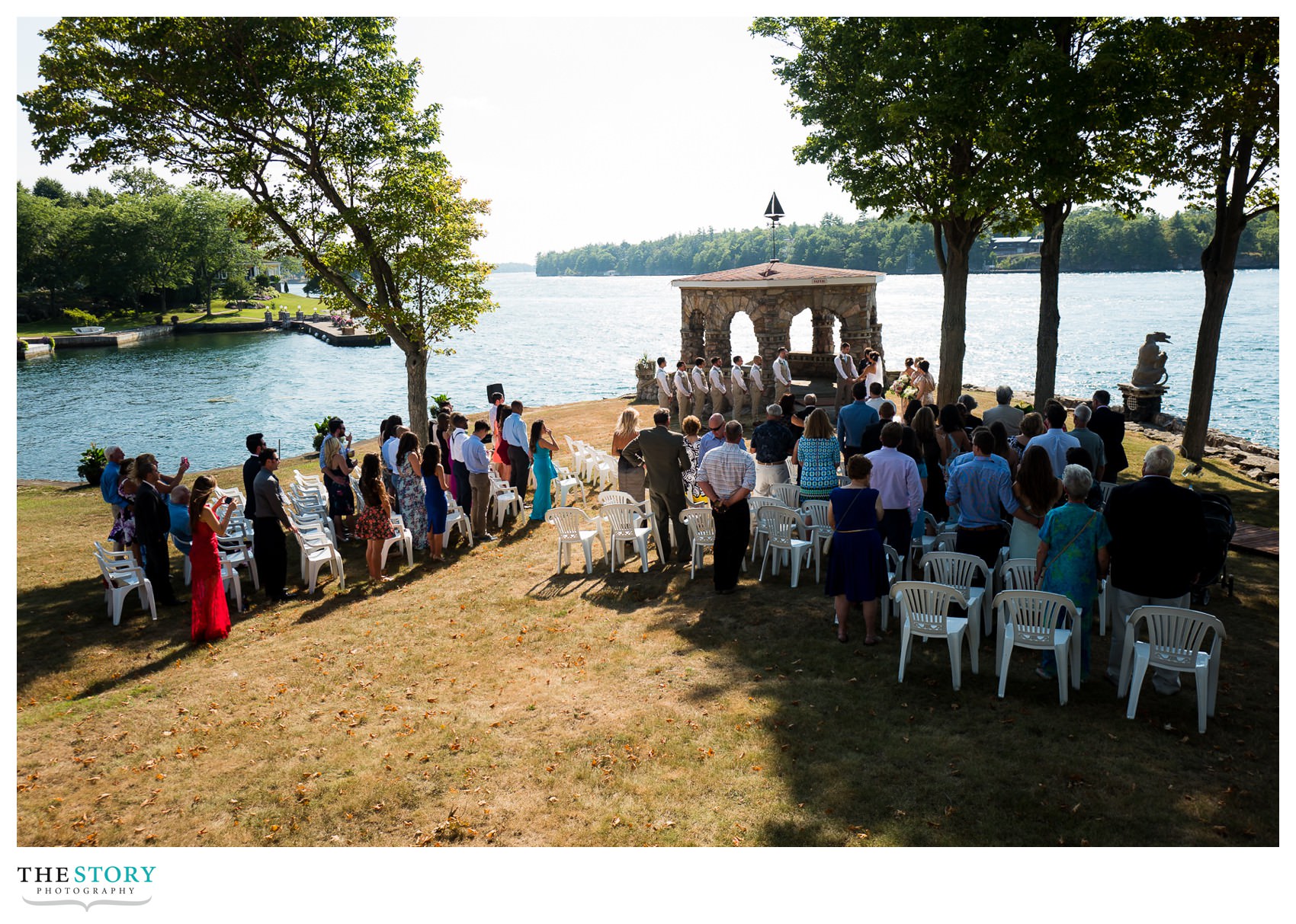 wedding ceremony at the gazebo on cherry island
