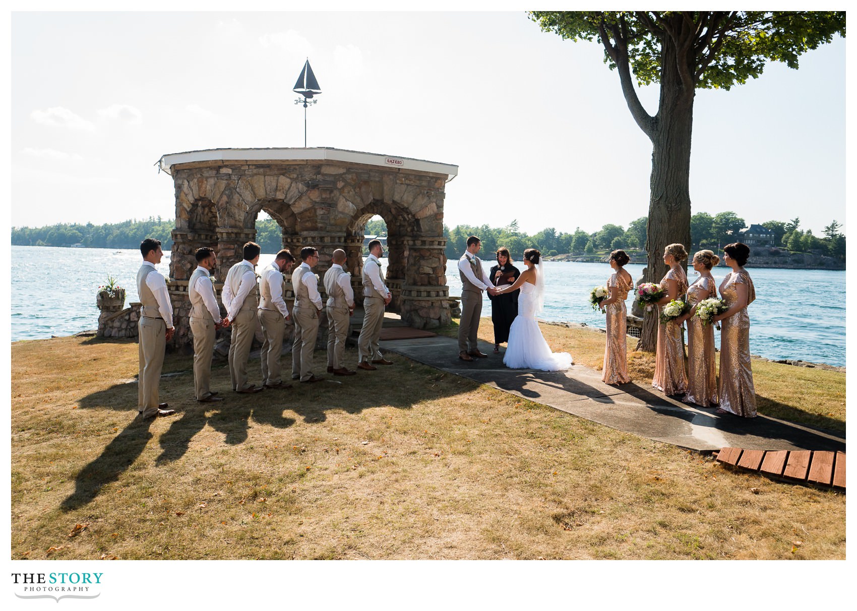 casa blanca on cherry island wedding ceremony at stone gazebo