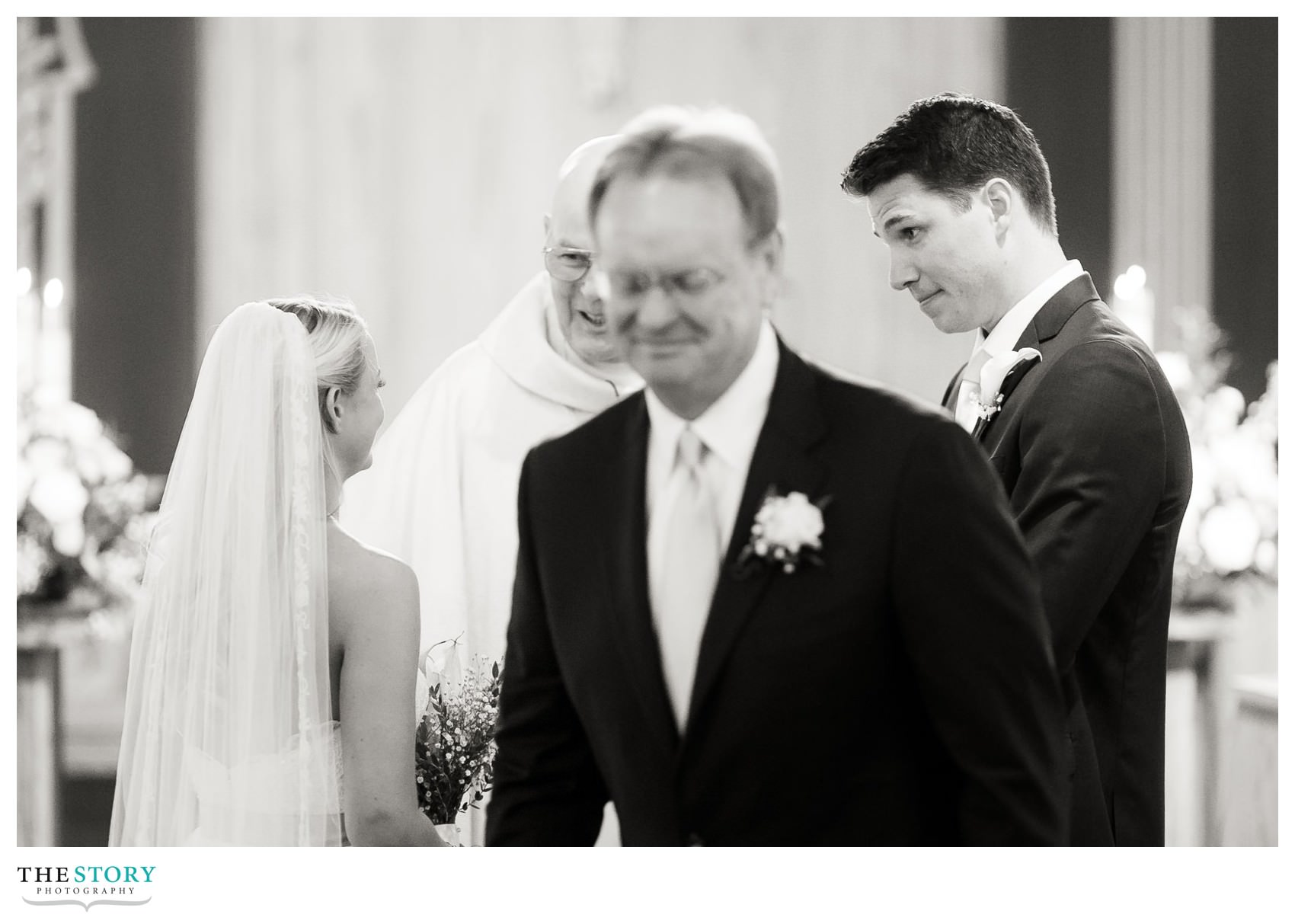 wedding ceremony photo at Our Lady of The Cape in Brewster, MA