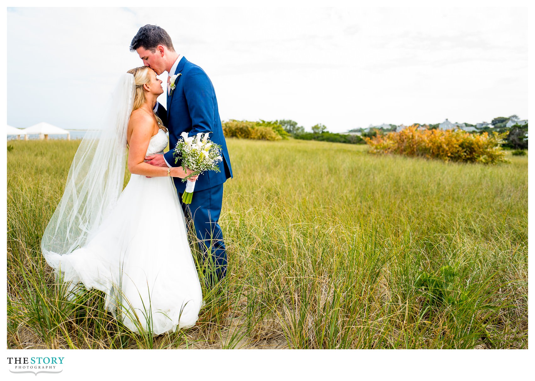 bride and groom photos at Chatham, MA wedding