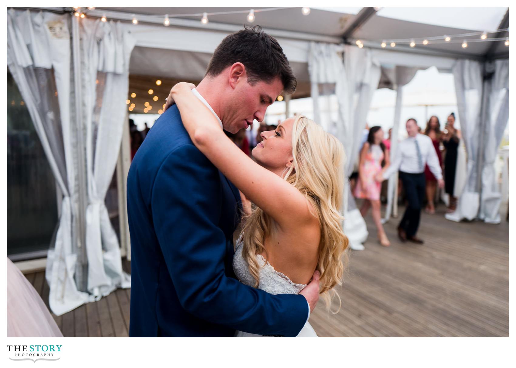 Bride and groom dance at Chatham Bars wedding reception