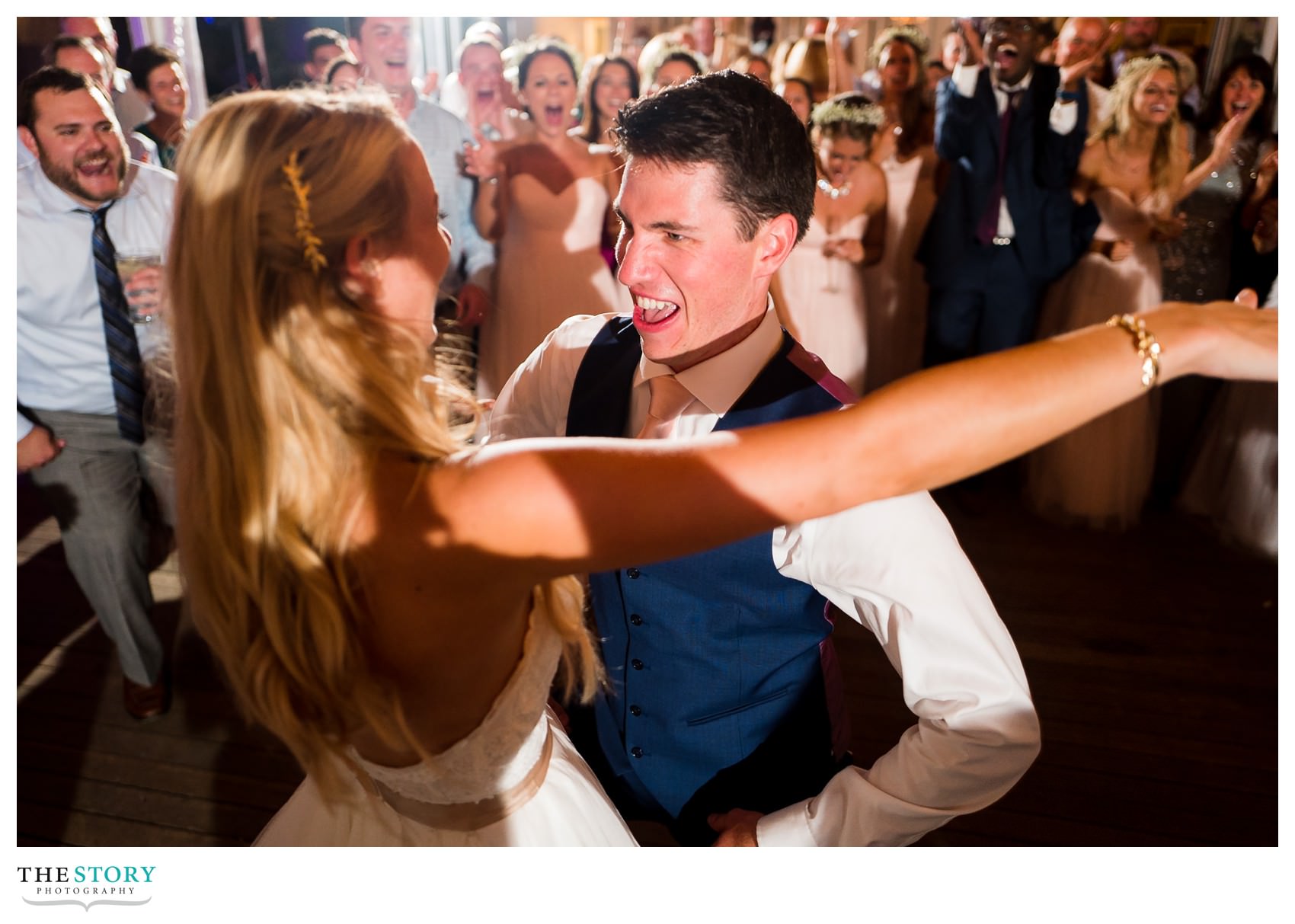 bride and groom party at Chatham Bars Inn wedding reception