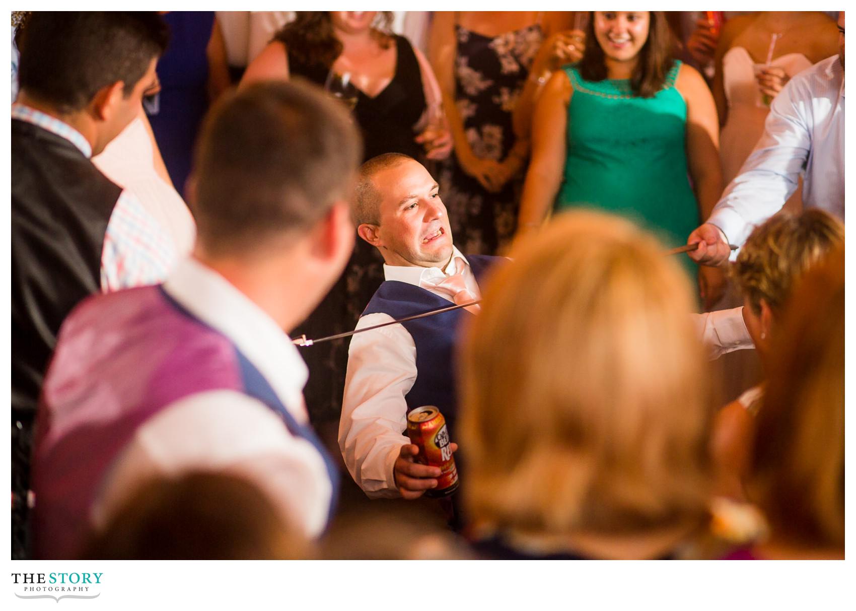 wedding reception limbo game at Chatham Bars