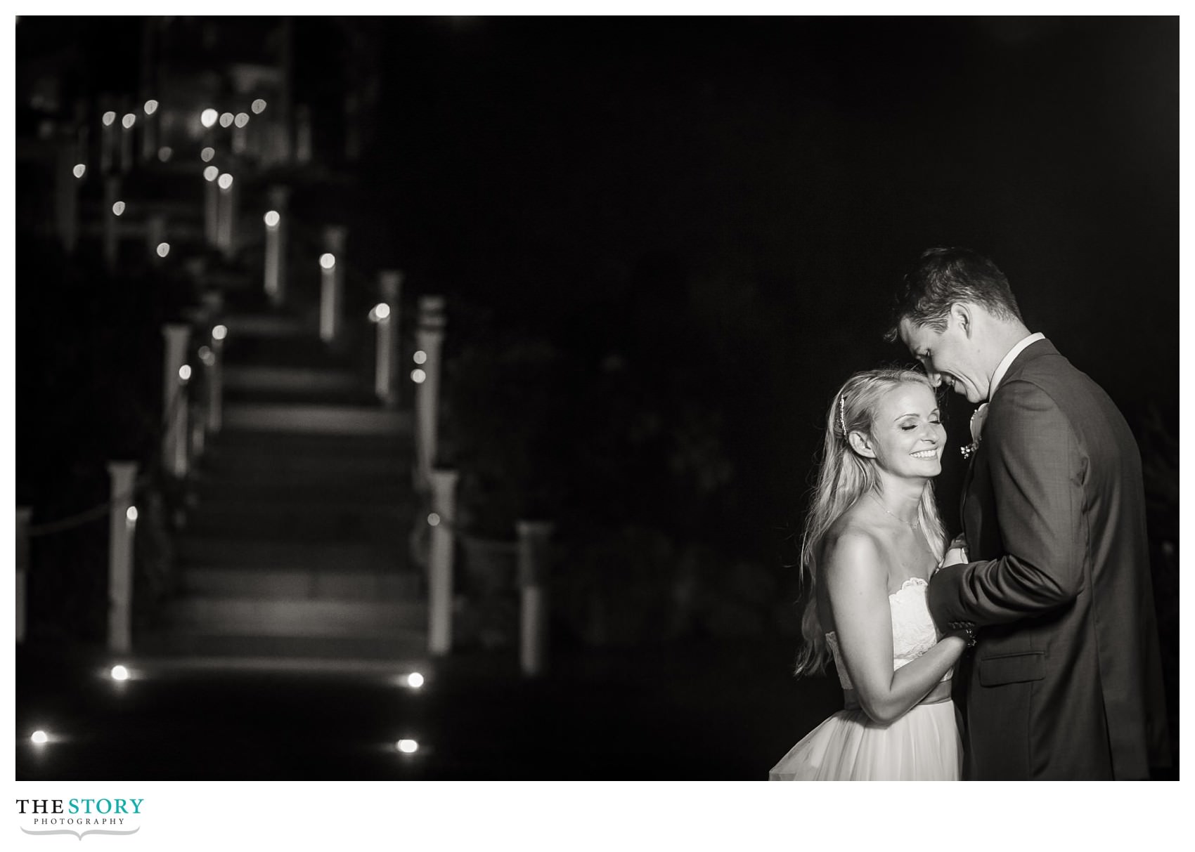 Night time wedding photos at Chatham Bars Inn